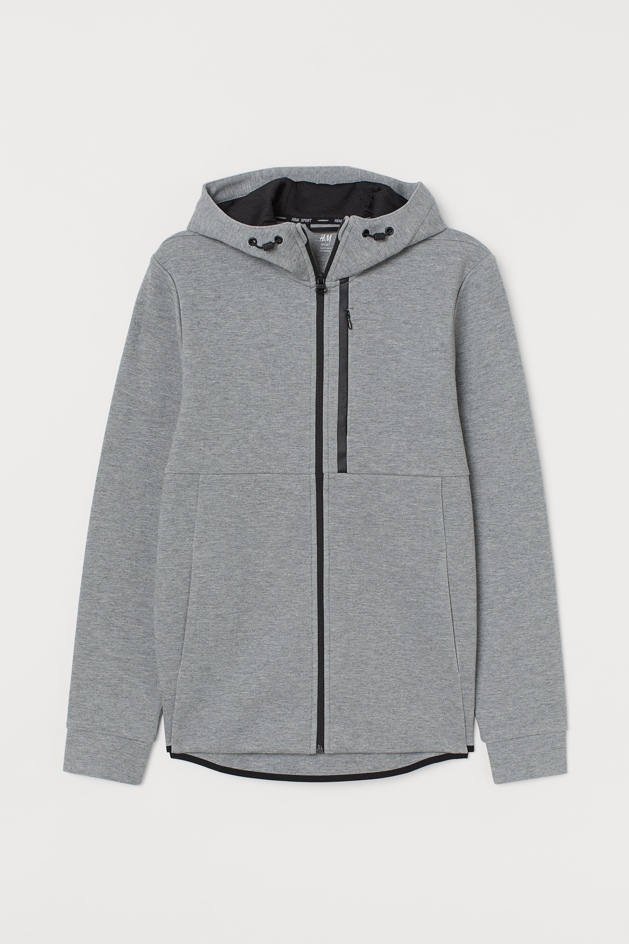 View larger image: Sporty hooded jacket - Grey marl - Men | H&M HK 1