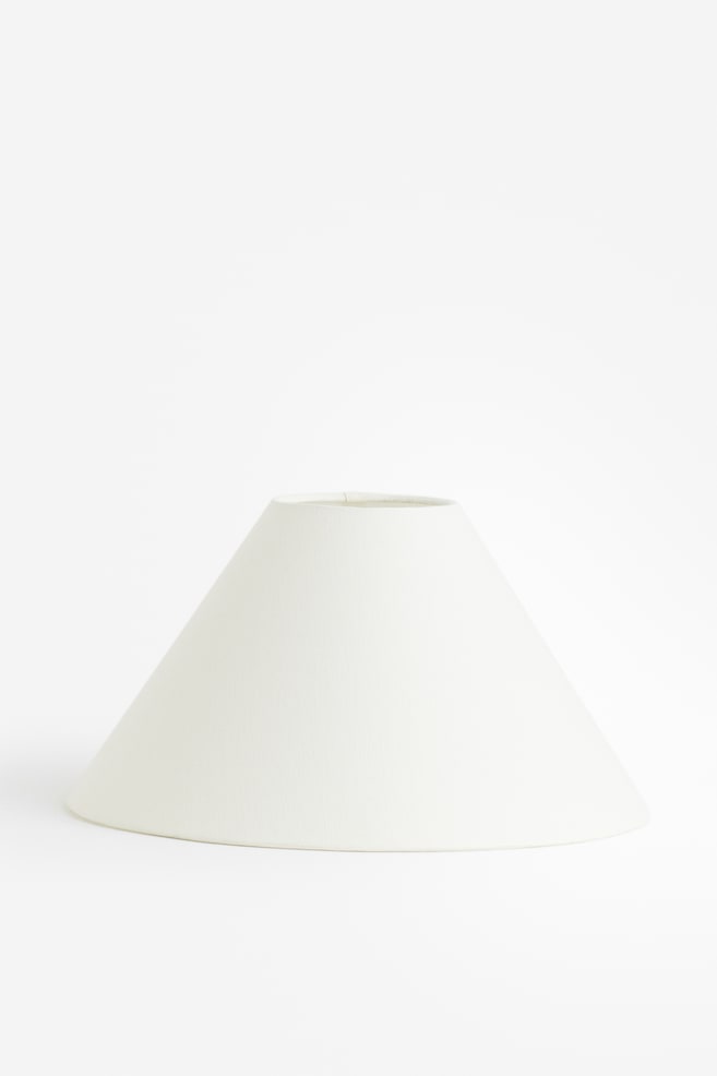Iso pellavasekoitteinen lampunvarjostin - Valkoinen/Beige - 1