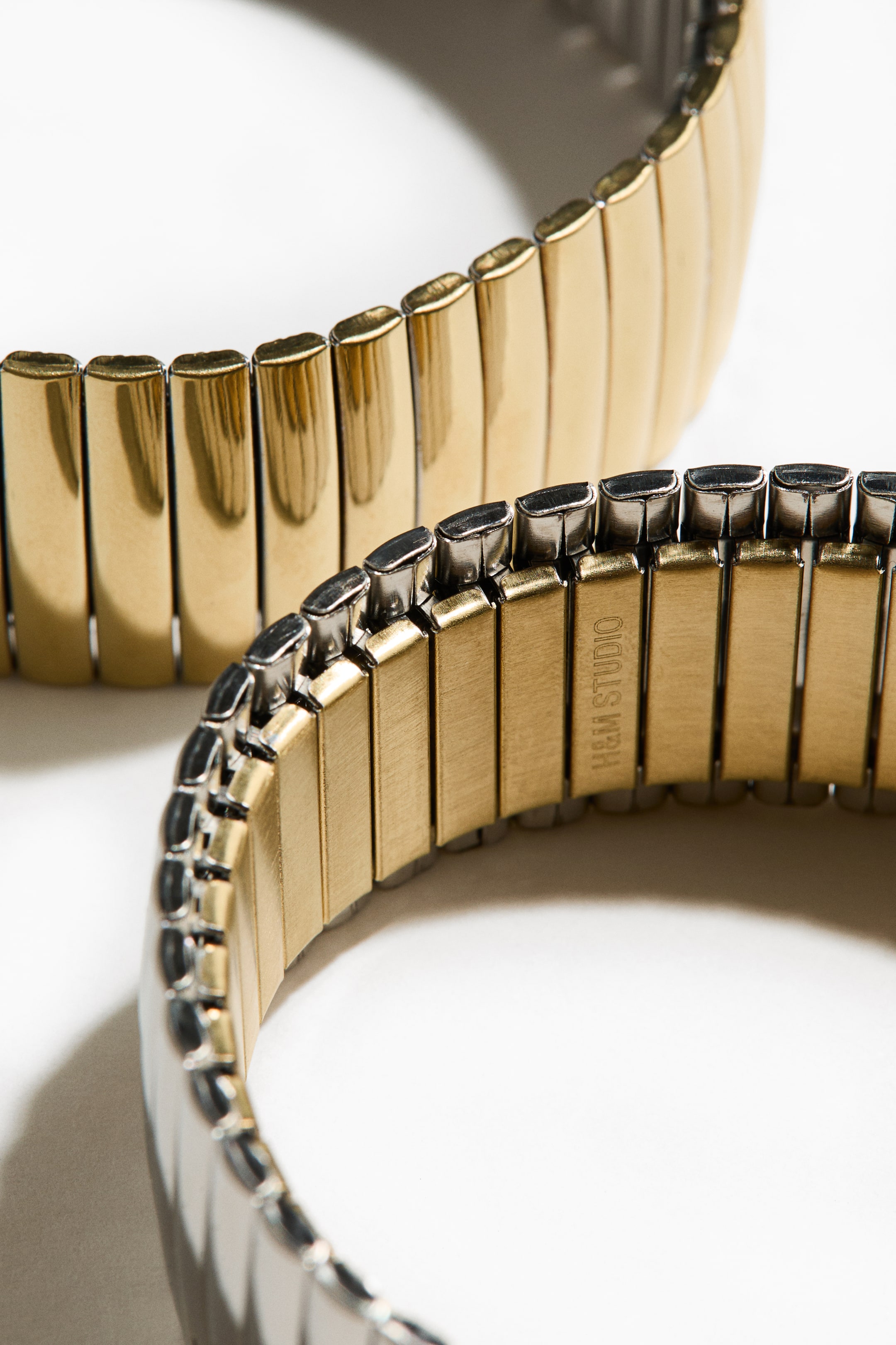 2-Pack Fluted Two-Tone Bracelets