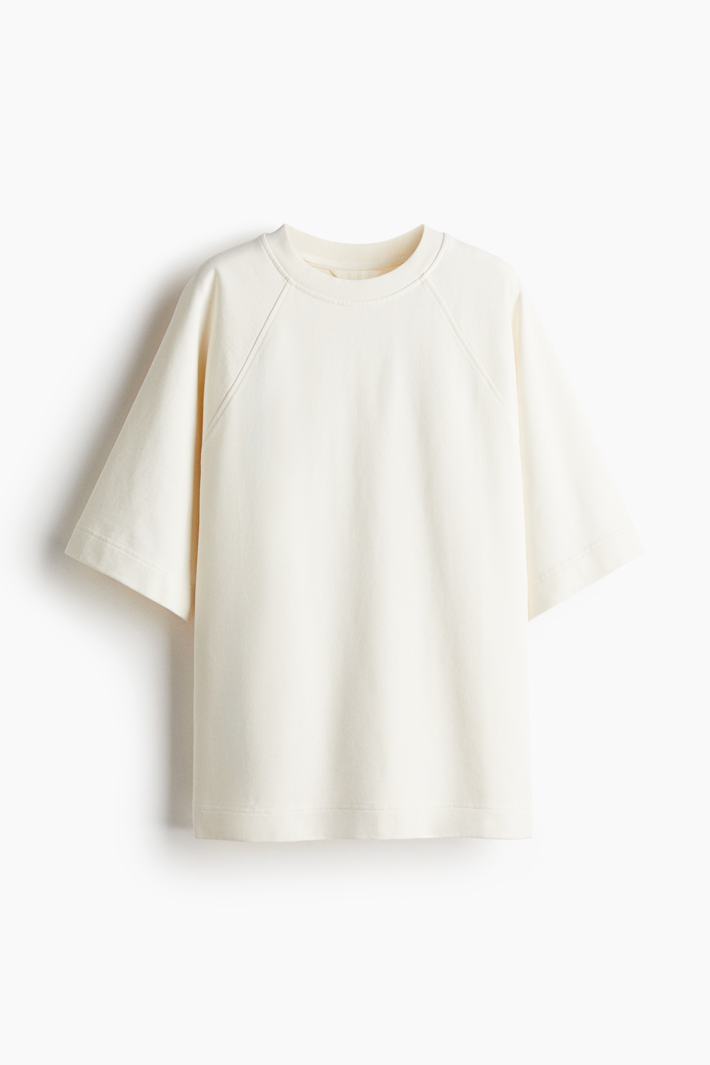 Short-sleeved sweatshirt - Cream/Light beige/Pink