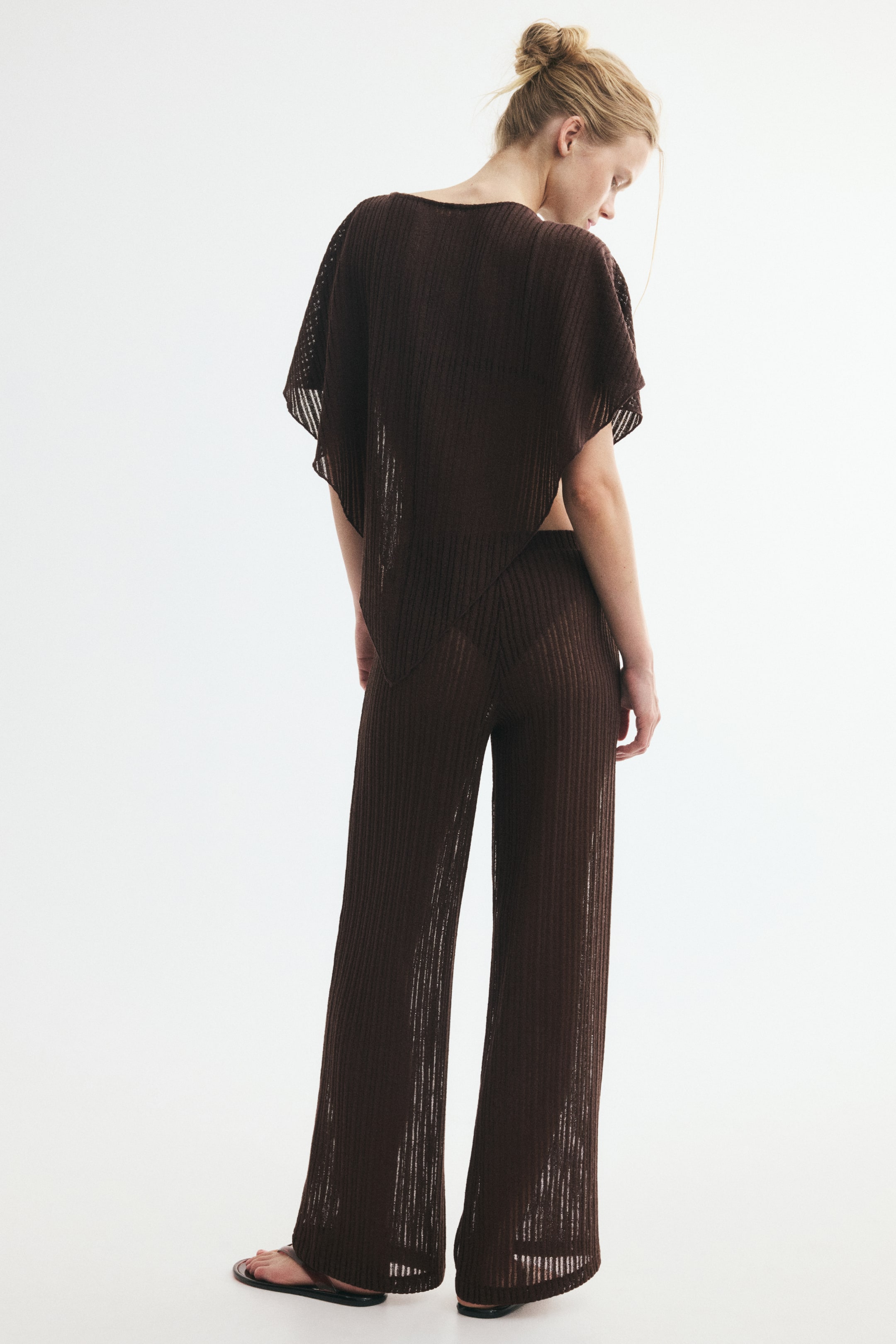Pantalon en tricot côtelé
