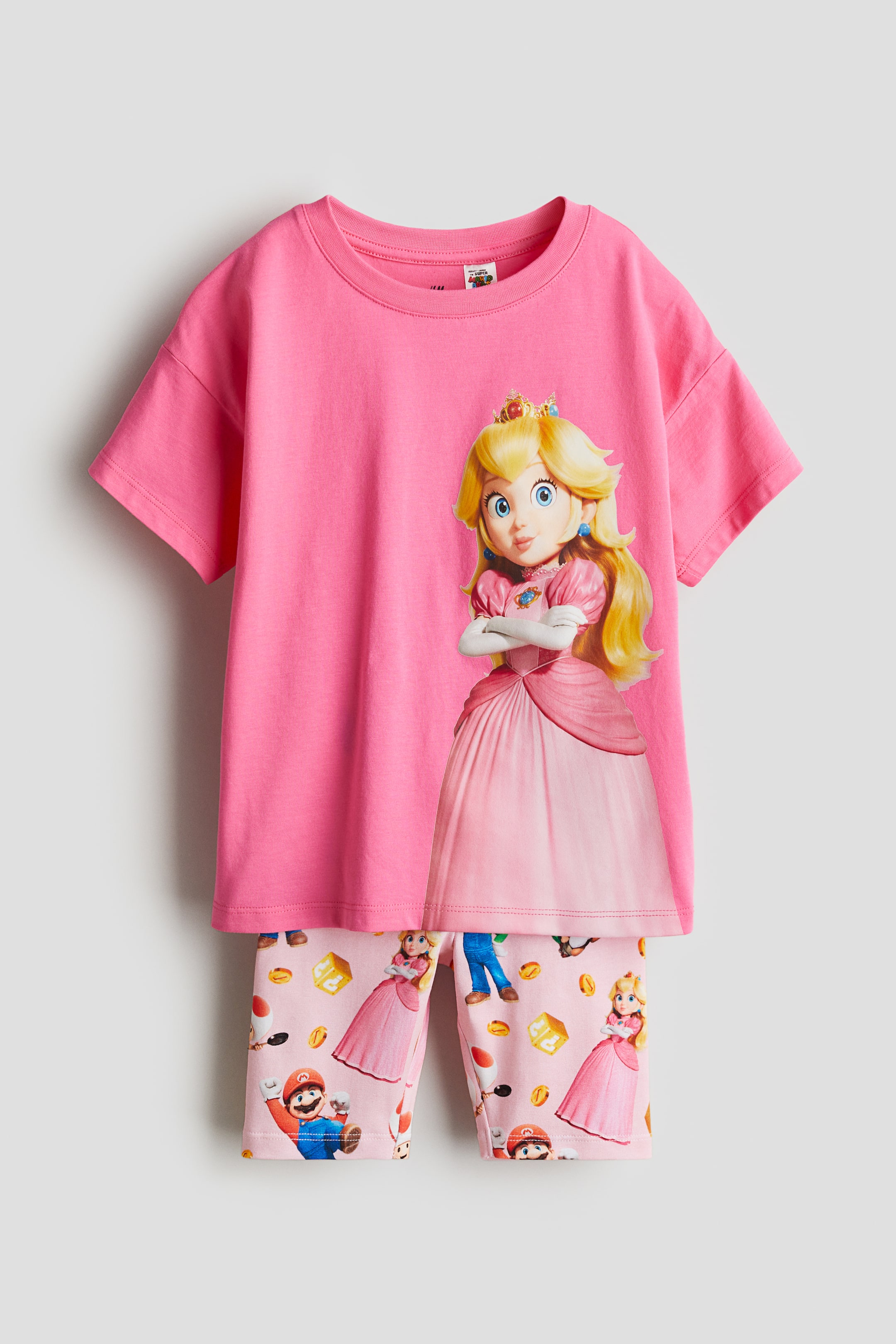 2-piece printed set - Pink/Super Mario - Kids | H&M GB