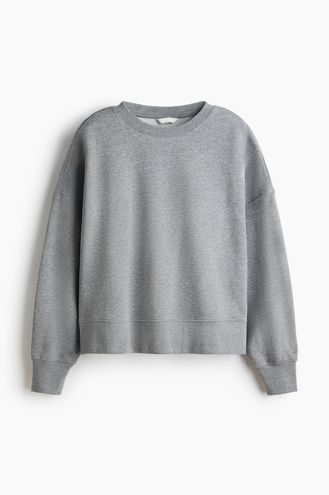 Oversized Sweatshirt - Gray melange/Navy blue/Pink - 1