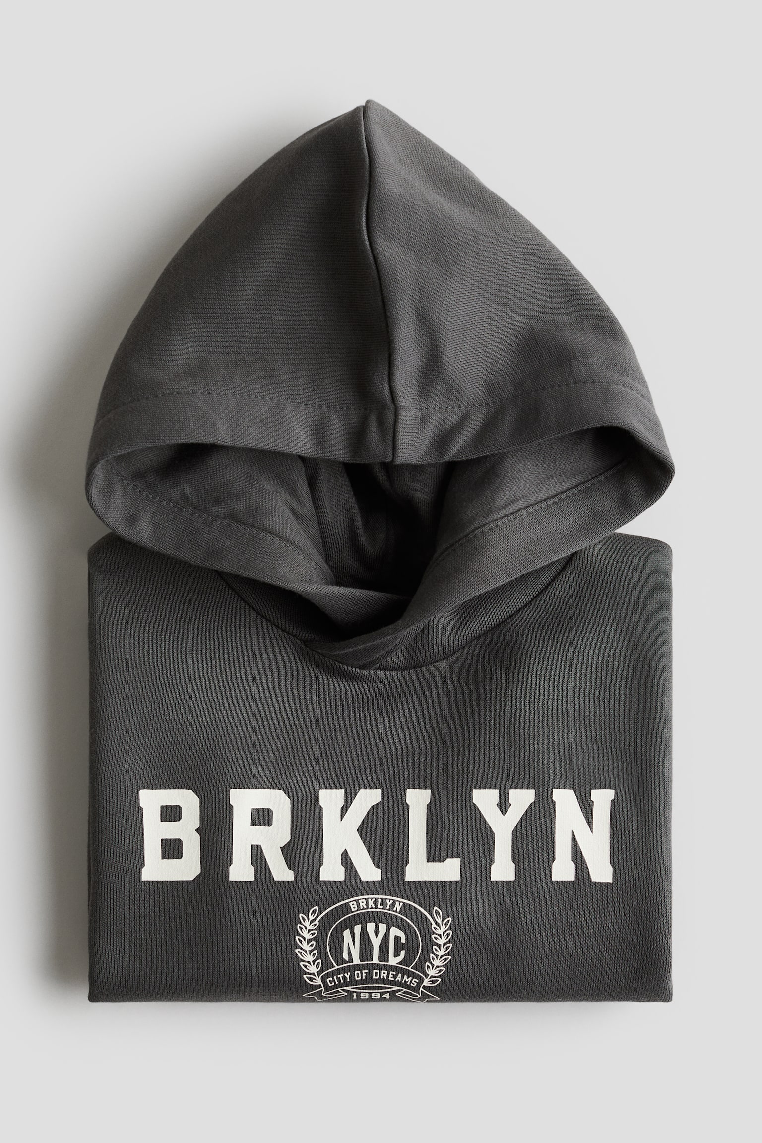 Print-motif hoodie - Dark grey/BRKLYN/Light blue/NYC - 1