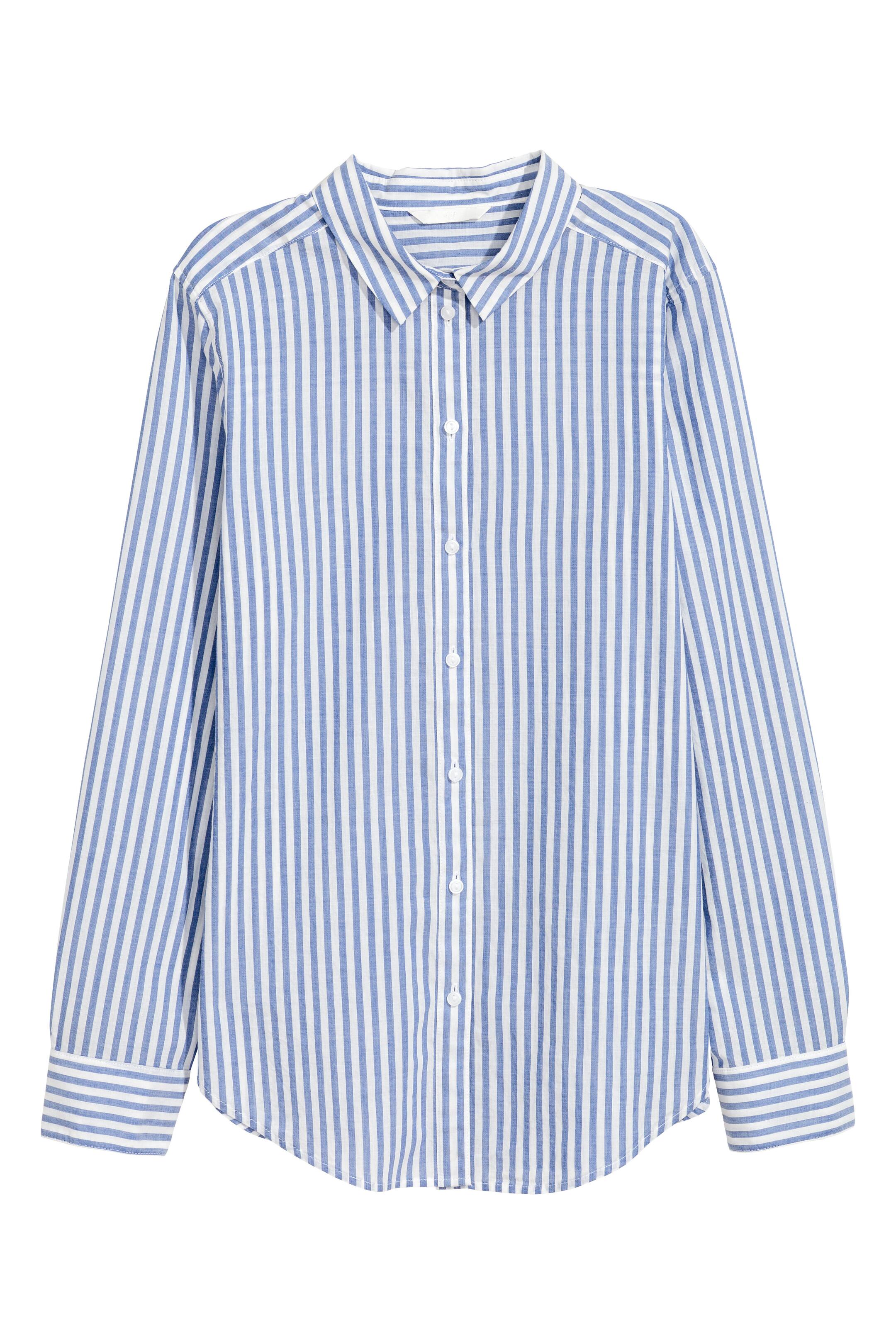Voir une image plus grande: Chemise en coton - Blue/Striped - Ladies | H&M CA 1