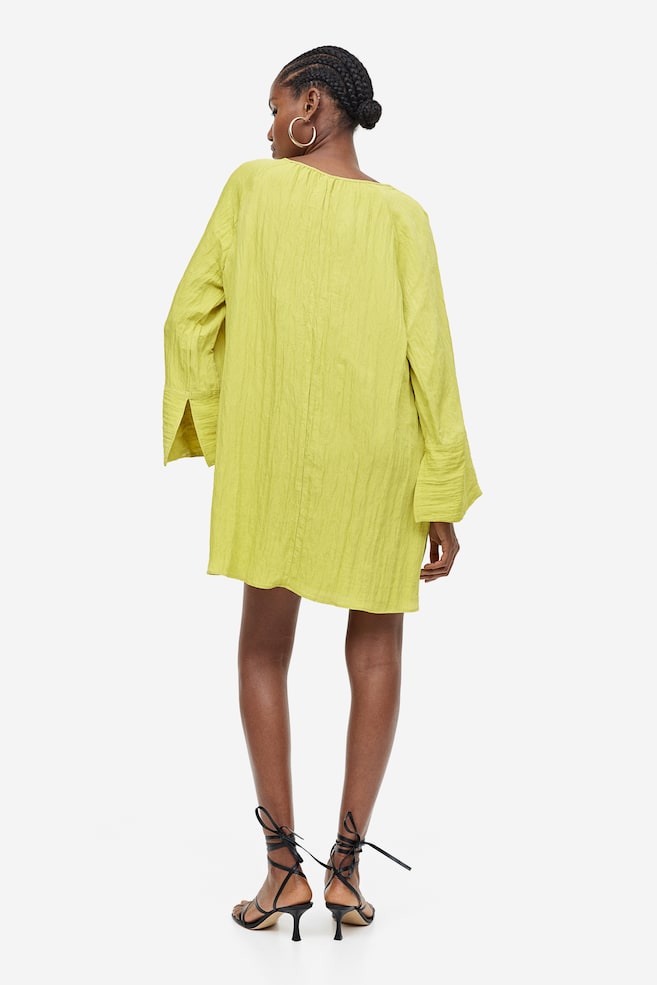 Crinkled tunic dress - Yellow - 6