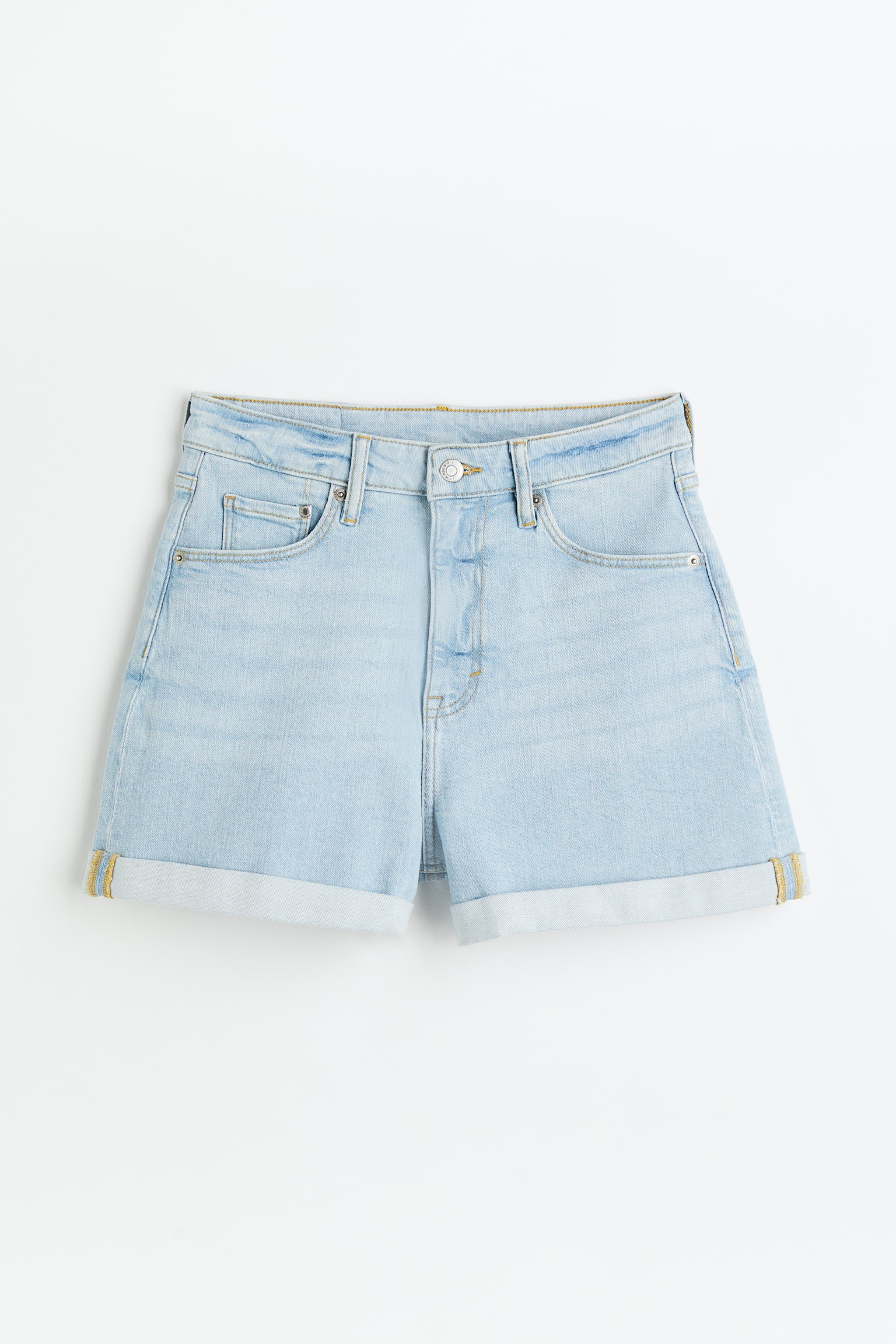 Mom Ultra High Denim Shorts - Light denim blue/Black/Light denim blue/White/Black/Black - 1