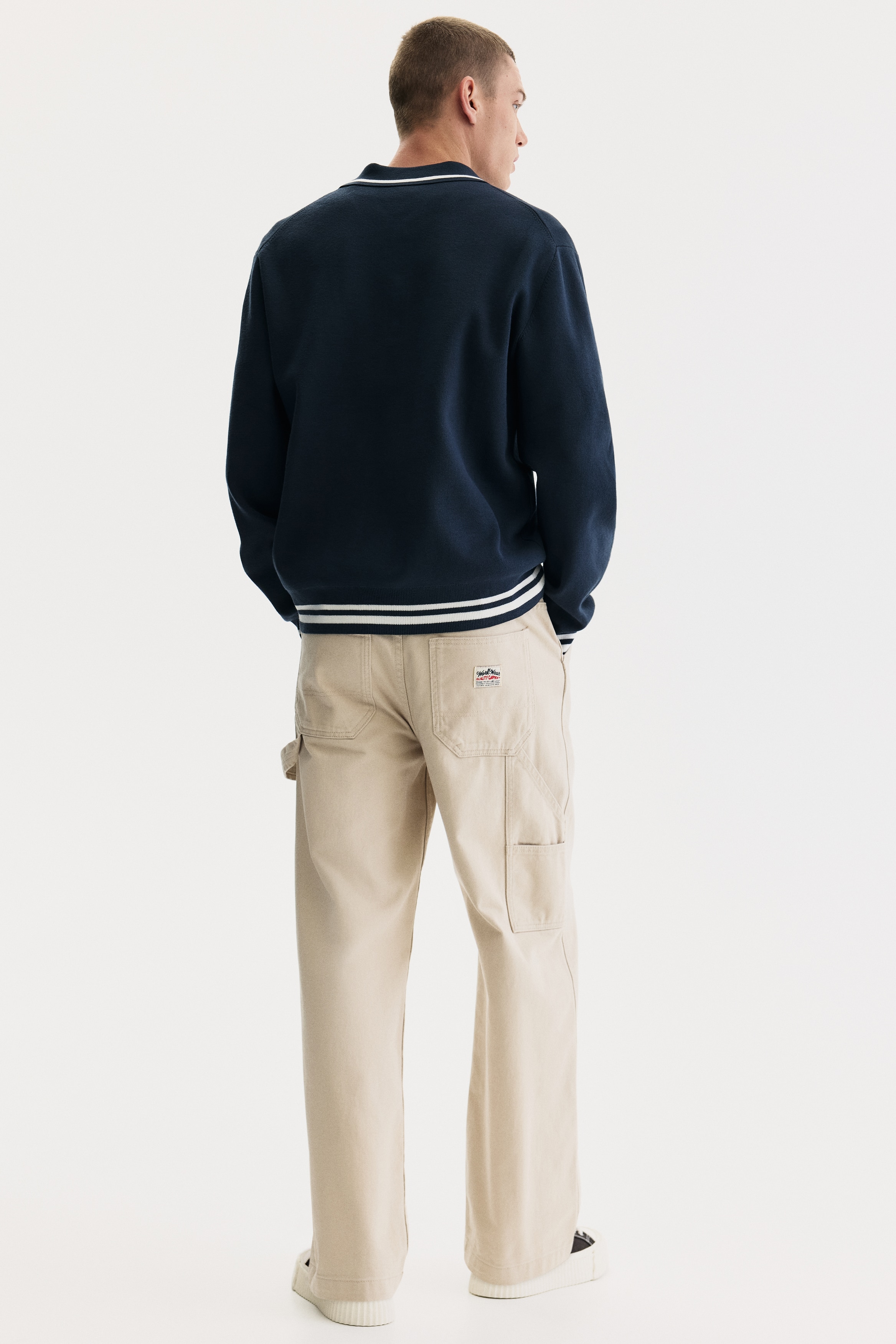 Loose Fit Fine-knit polo shirt