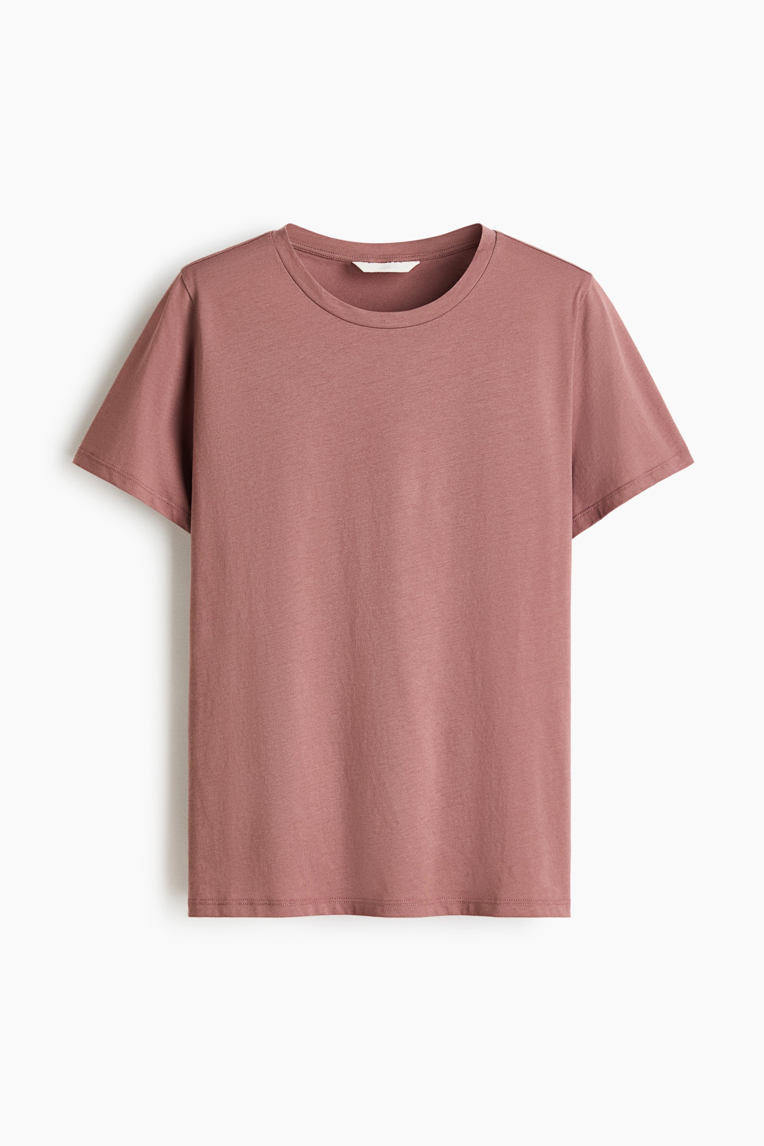 Cotton T-shirt - Dark dusty pink/Black/Light yellow/White/White/Powder pink