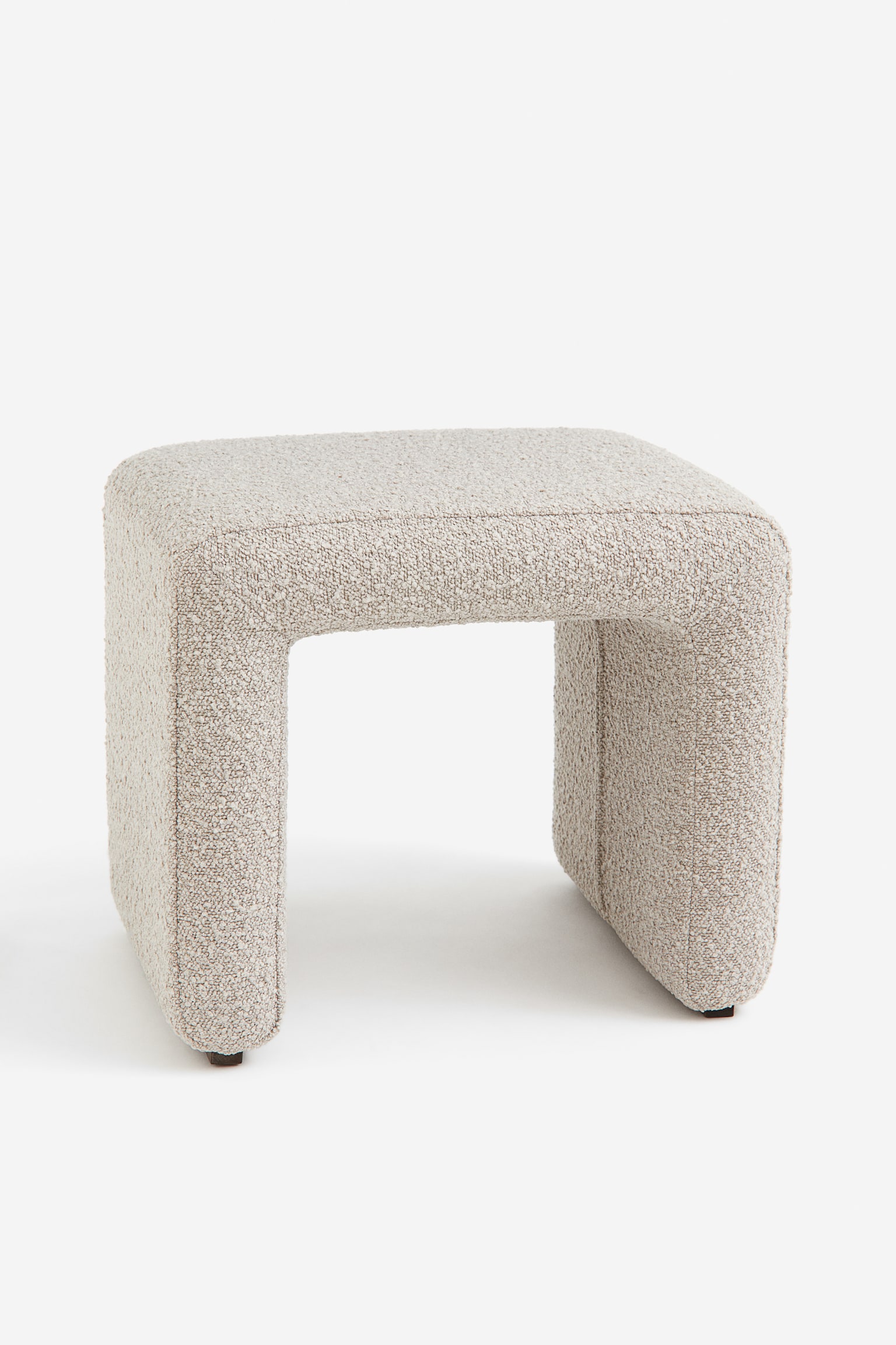 Bouclé stool - Light beige - 1