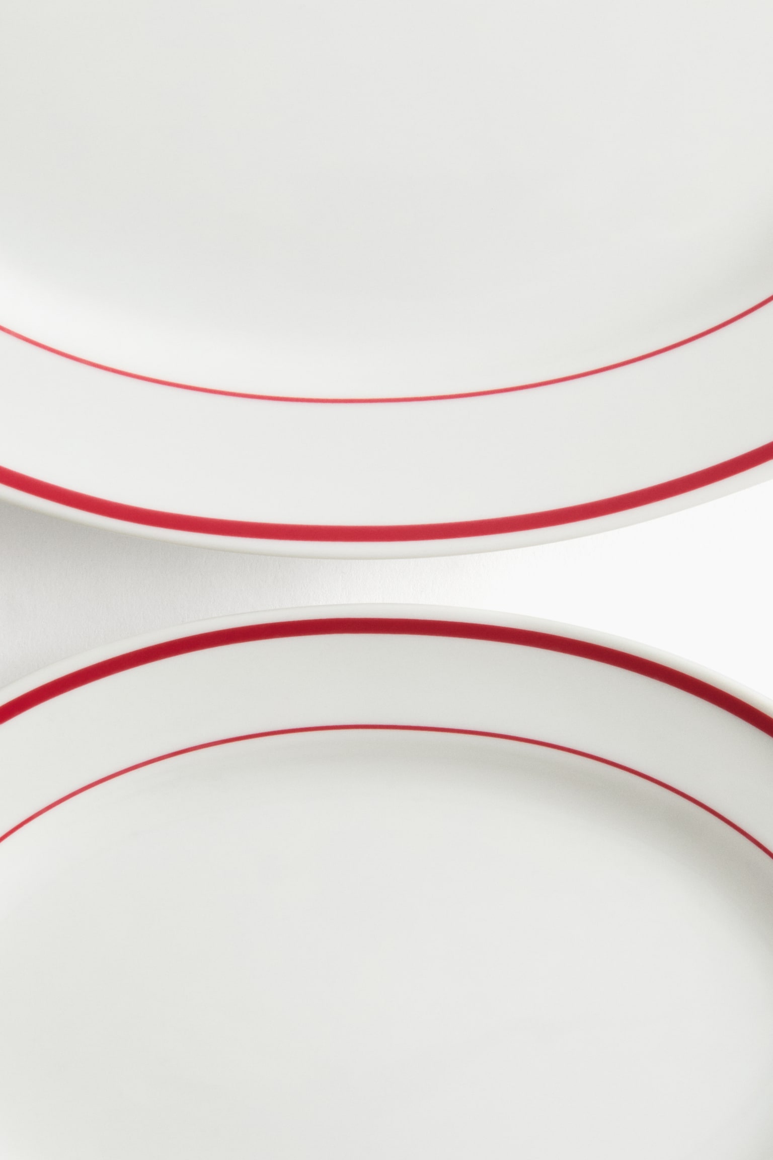 세라믹 서빙 플레이트 2피스 세트 - 화이트/레드/화이트/블랙 - 3