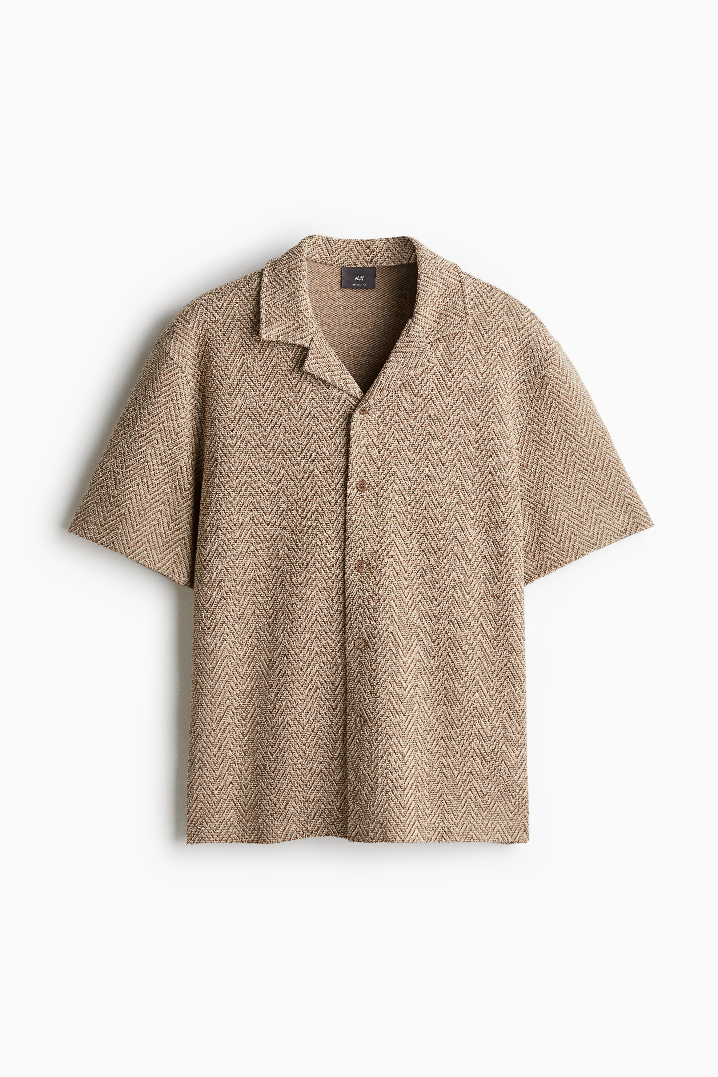 Regular Fit Herringbone-Weave Resort Shirt from H&M - $30.99