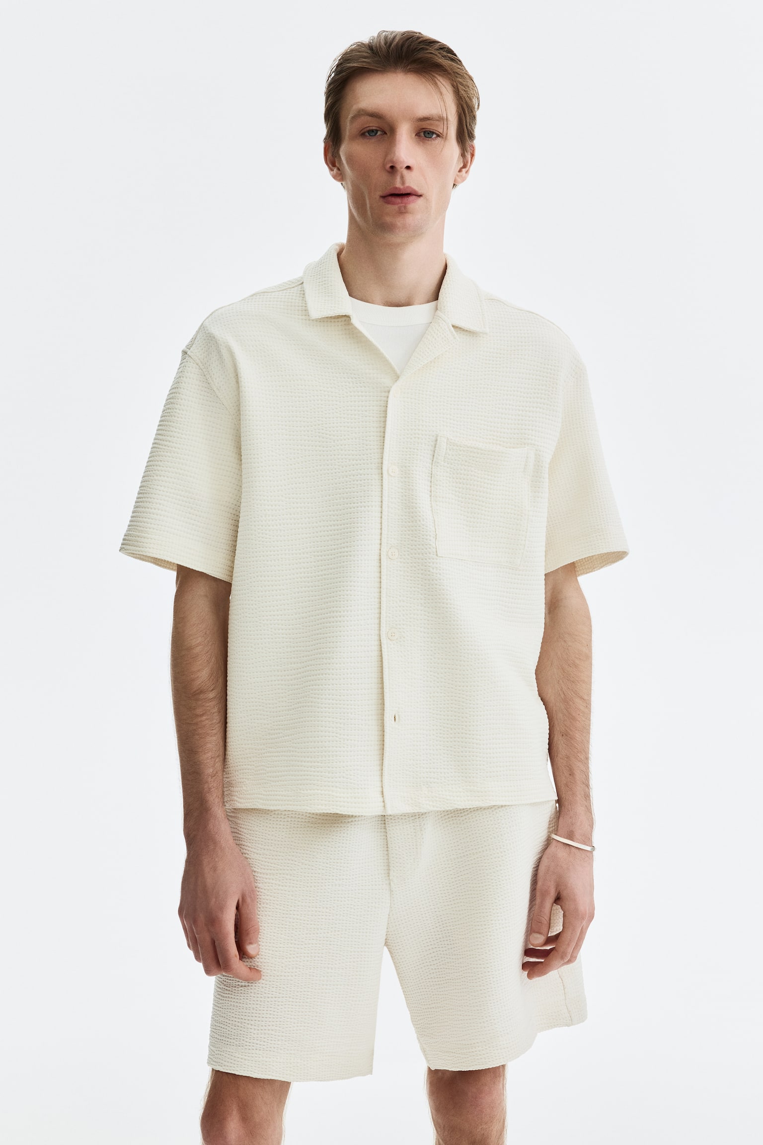 Relaxed Fit Waffled shorts - 1
