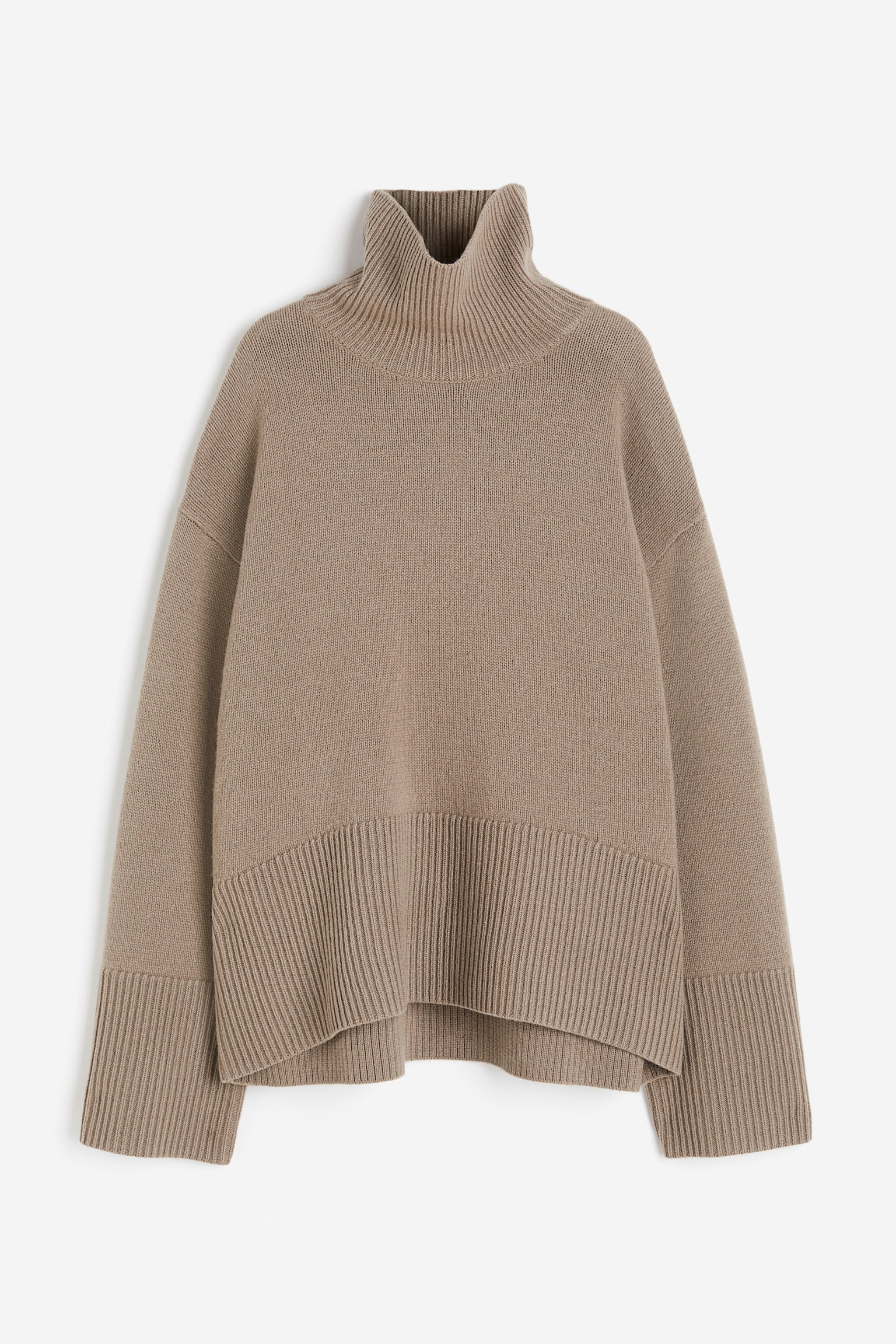 Cashmere Blend Turtleneck Sweater - Dark beige - 2