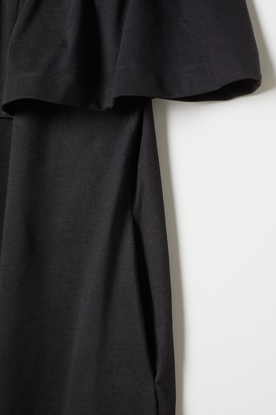 NAF NAF Robe épaules nues Dames T EU 38 rouge-noir style