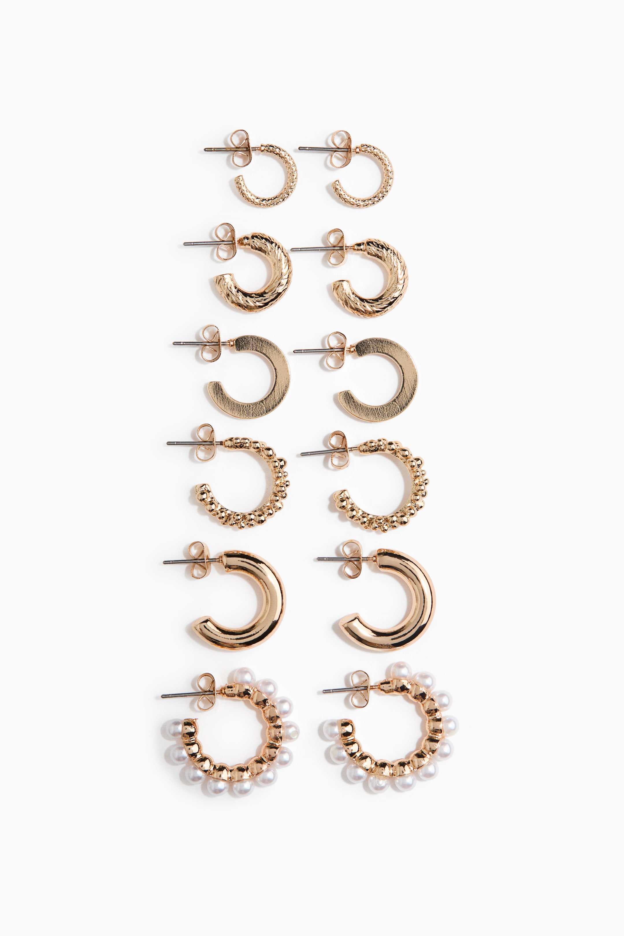 6 Pairs Hoop Earrings