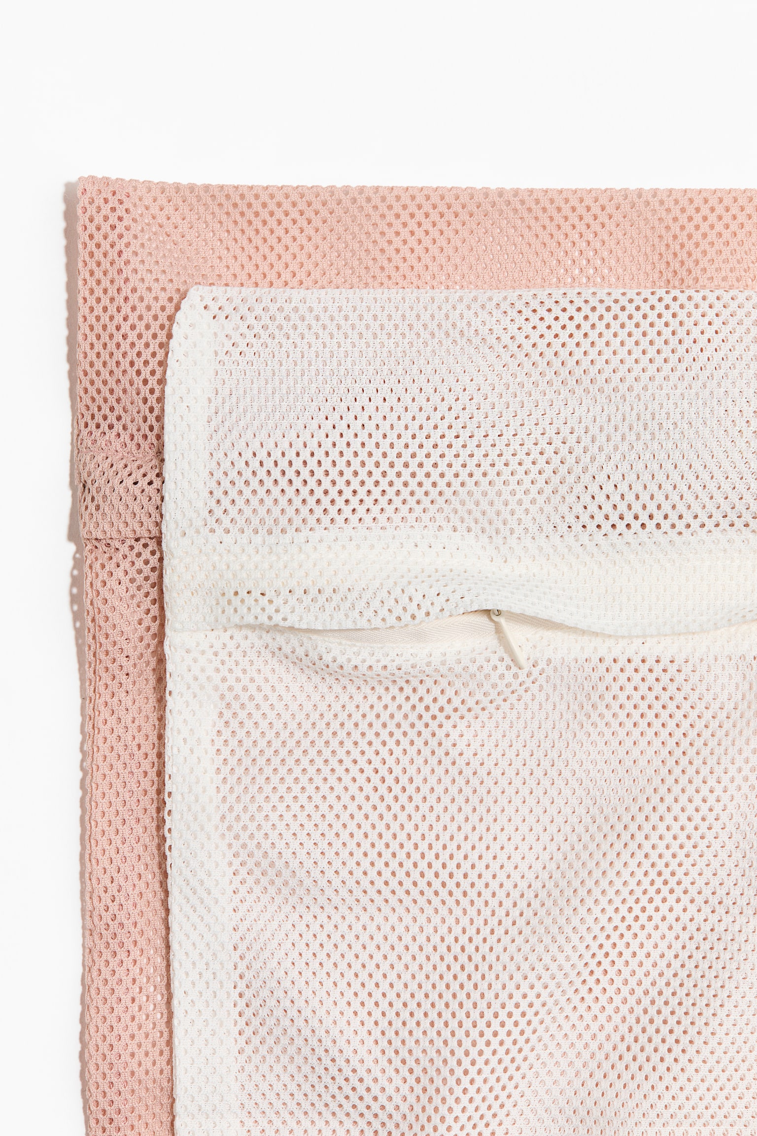 2-pack mesh laundry bags - Powder pink/Cream/Black/White - 3