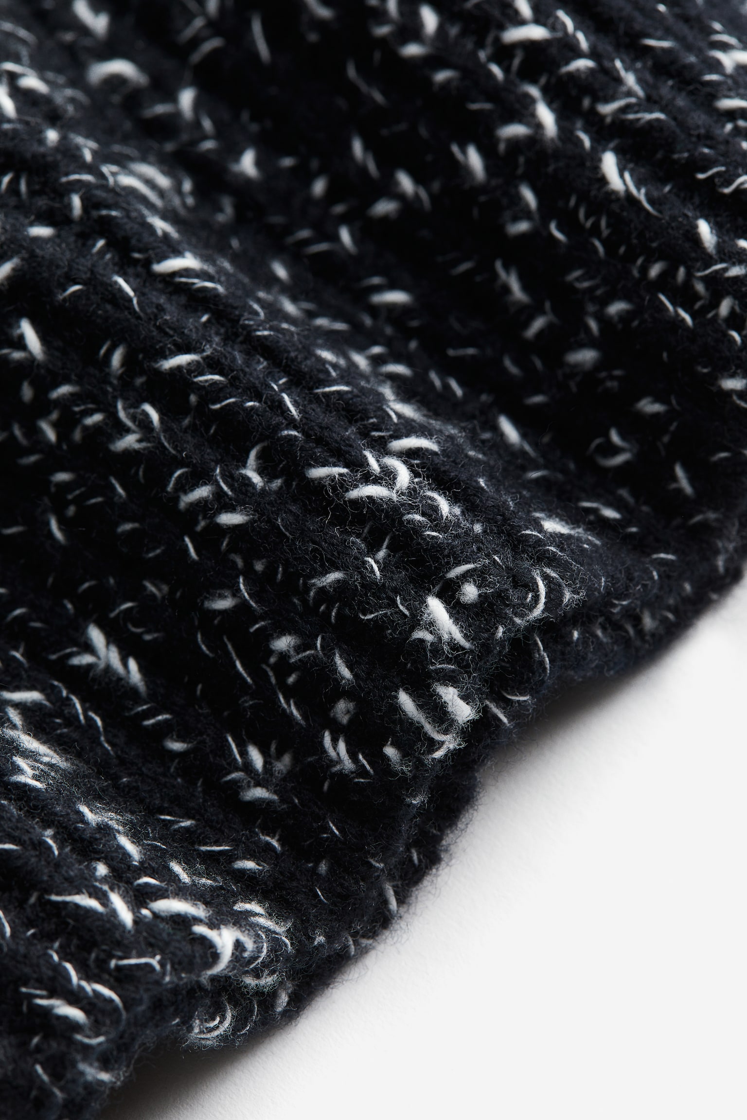 Oversized wool-blend jumper - Black marl/White/Black marl - 2