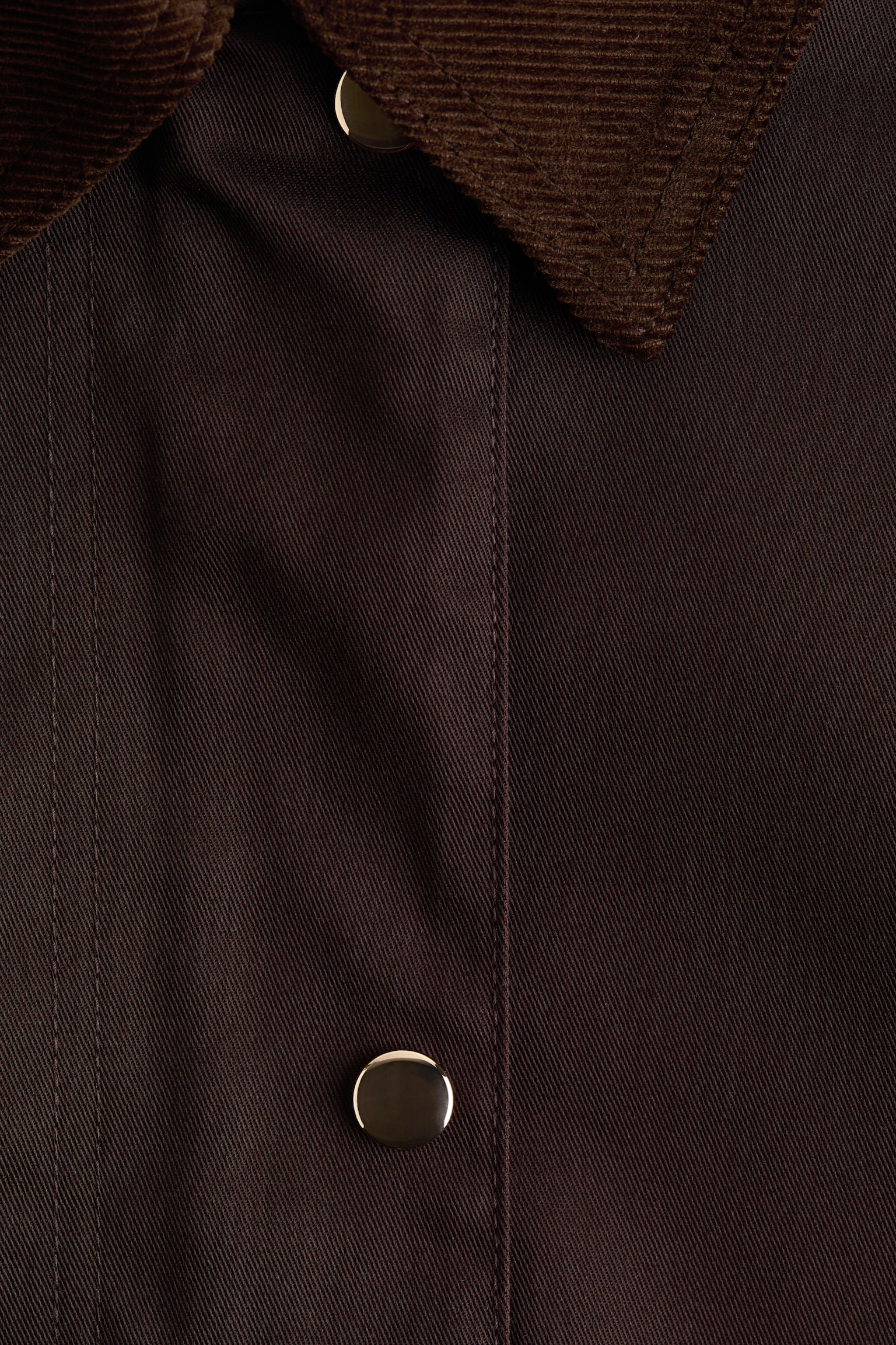 Corduroy-collar jacket - Dark brown/Navy blue - 2