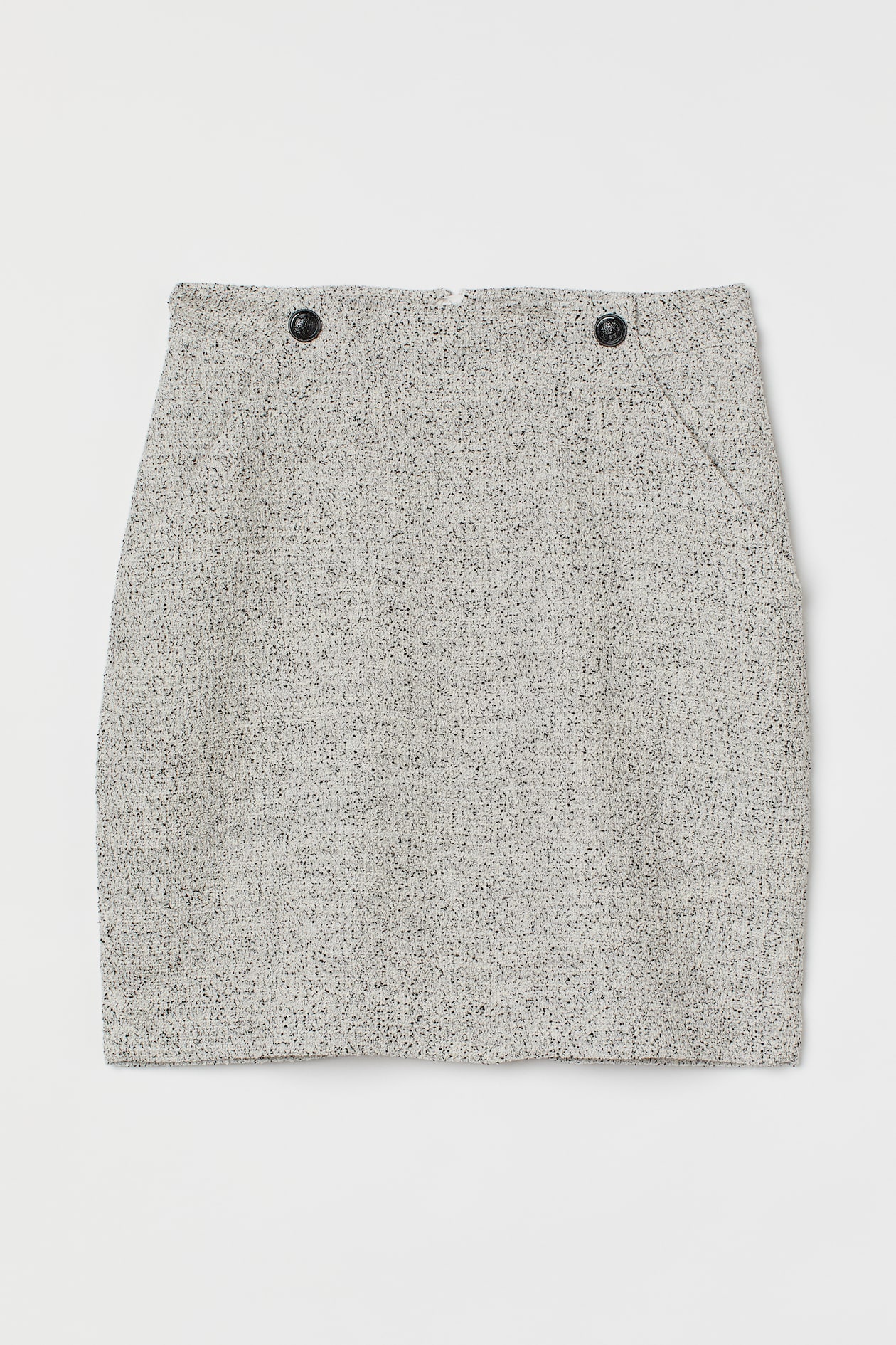 Bouclé skirt - High waist - Short - Cream - Ladies | H&M GB