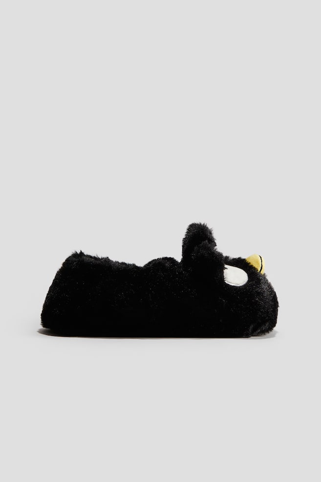 Pantufas macias com aplicações - Preto - 1