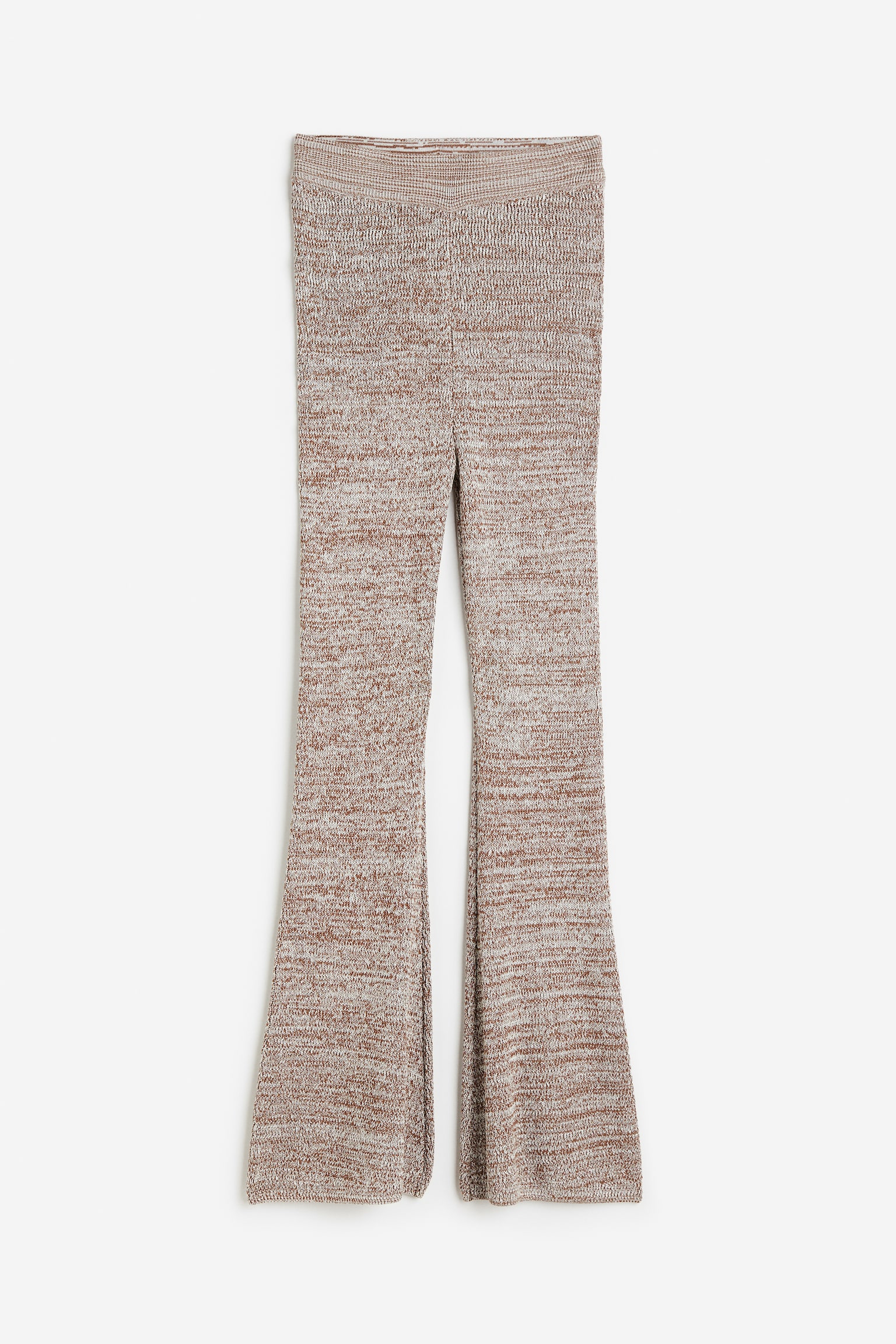 Knitted silk-blend trousers - Brown marl - 1