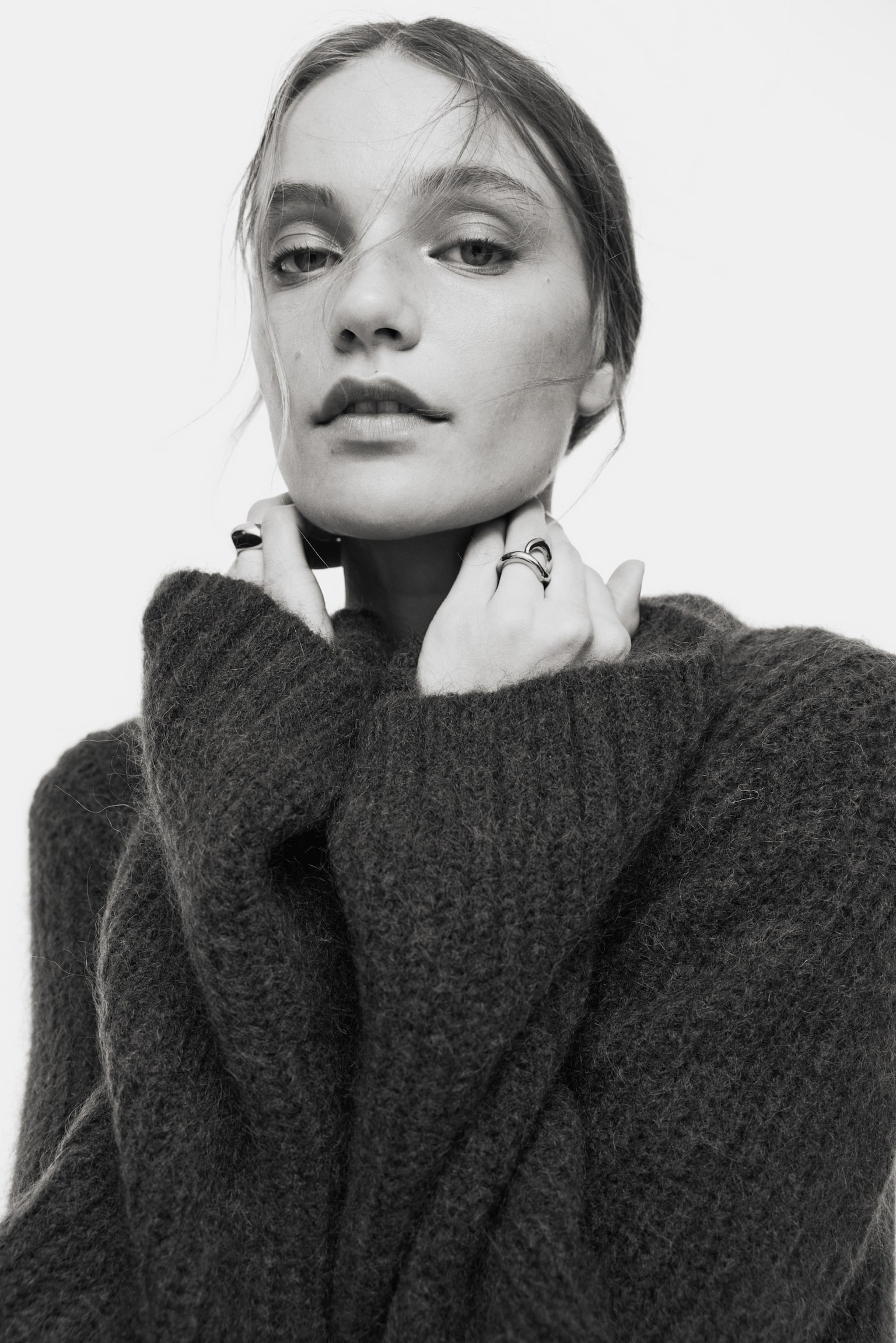 Sweter z domieszką moheru - Ciemnobrązowy - 3