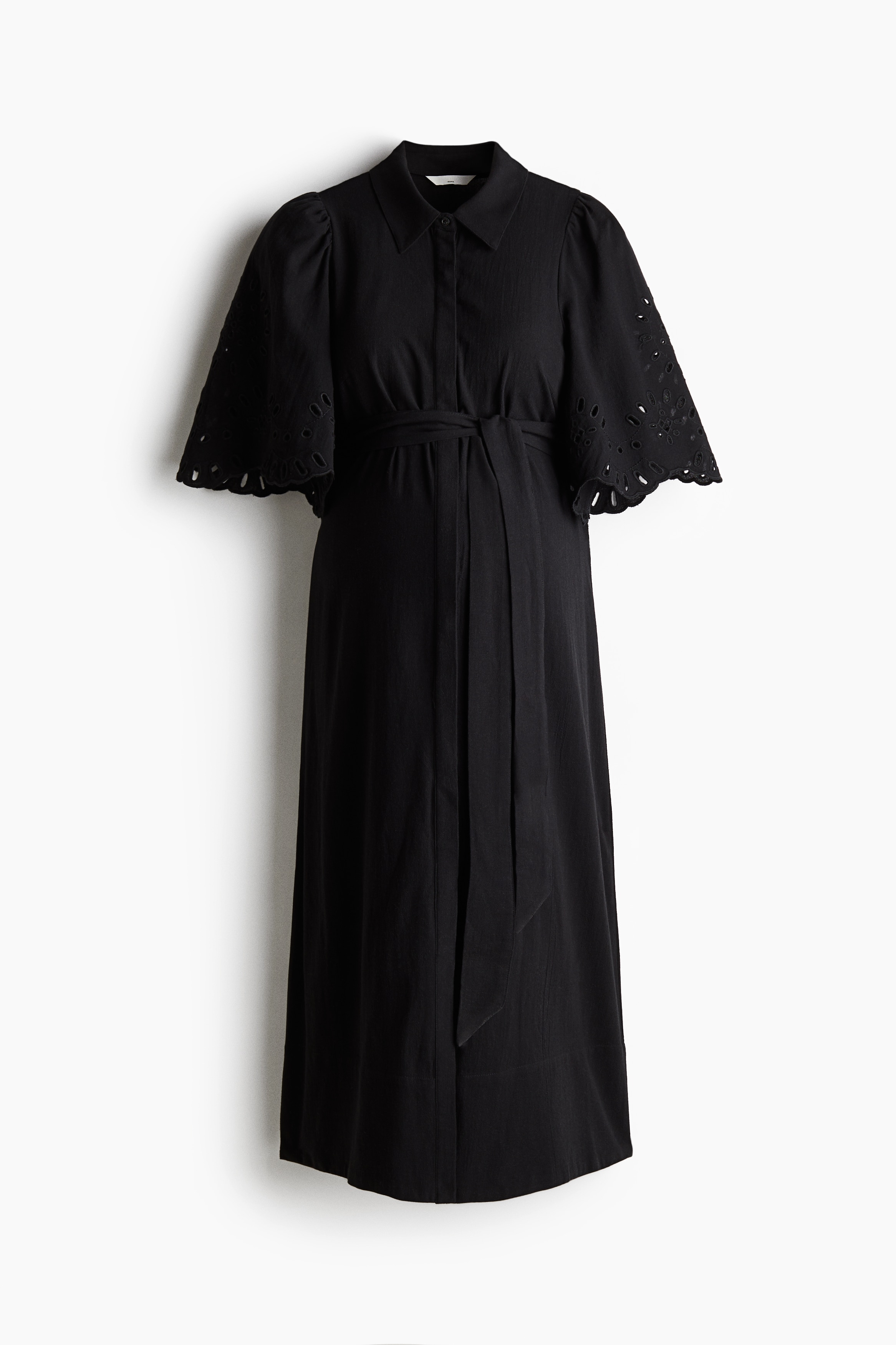 MAMA Bavlněné košilové šaty - Černá/Bílá