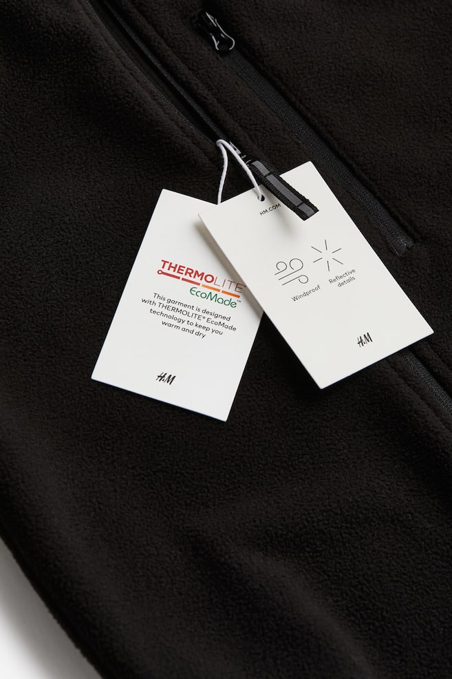 THERMOLITE® Windproof fleece jacket - Black/Dark beige - 5