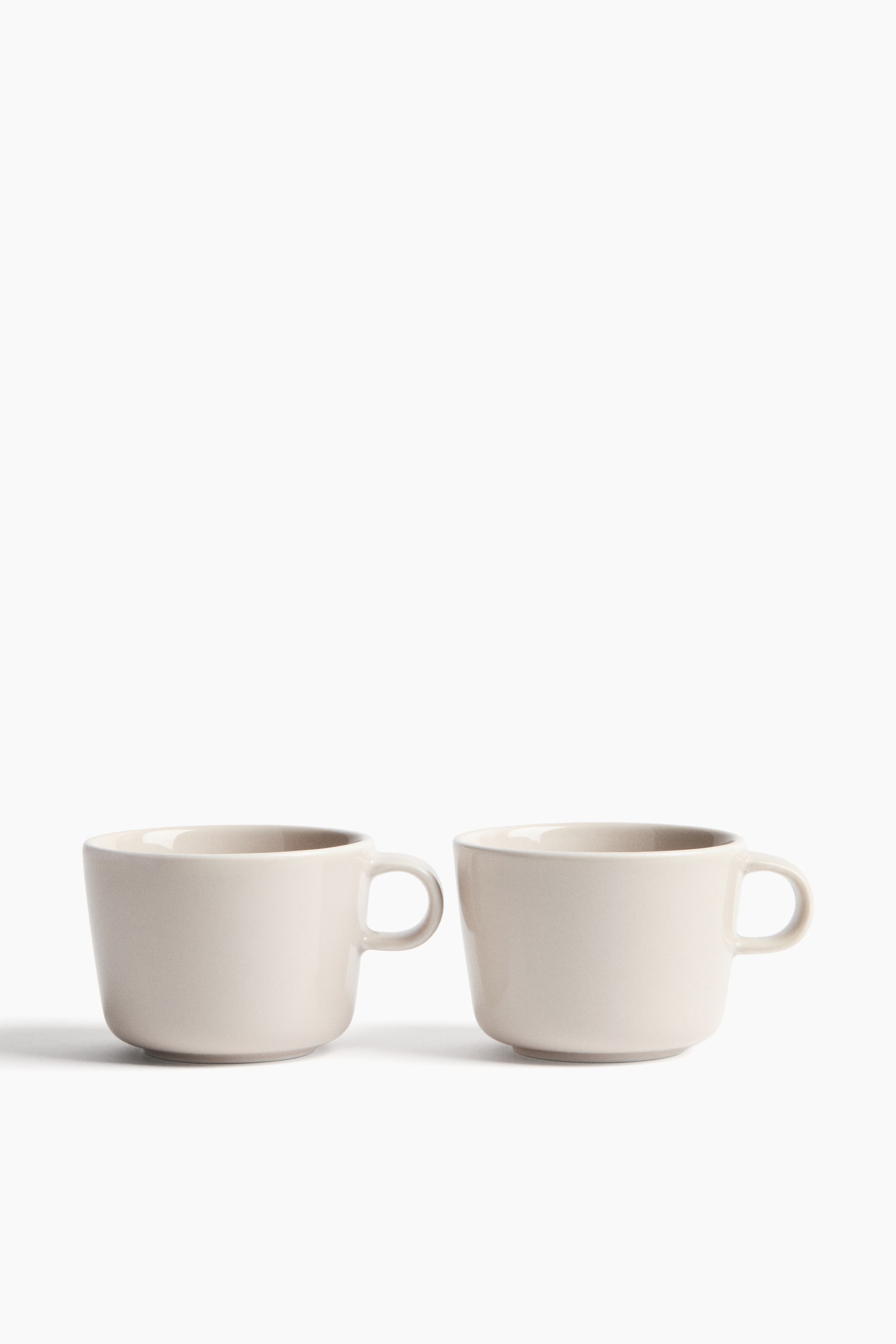 2-pack porcelain mugs - Light greige/White