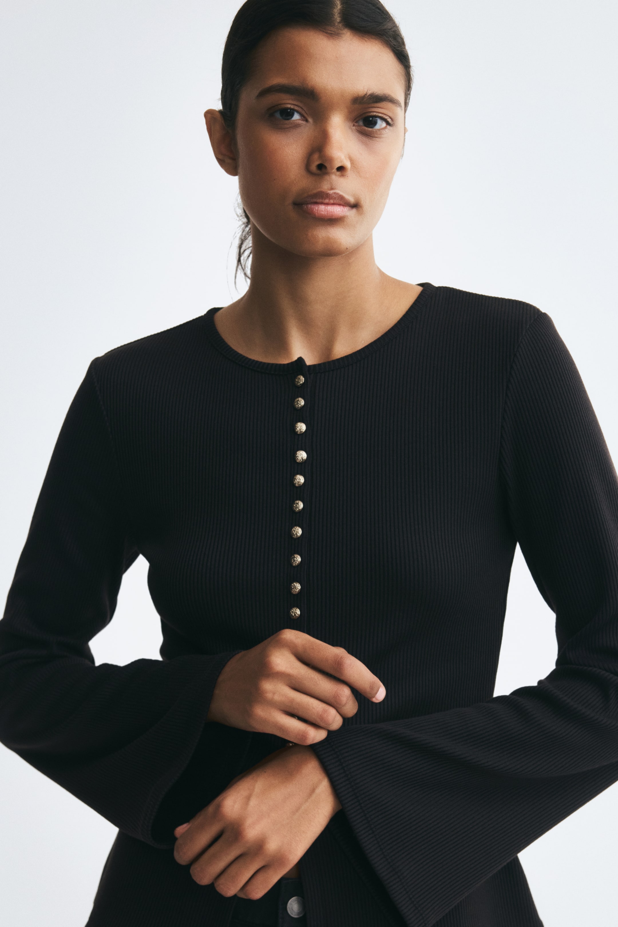 Fitted Rib-Knit Cardigan