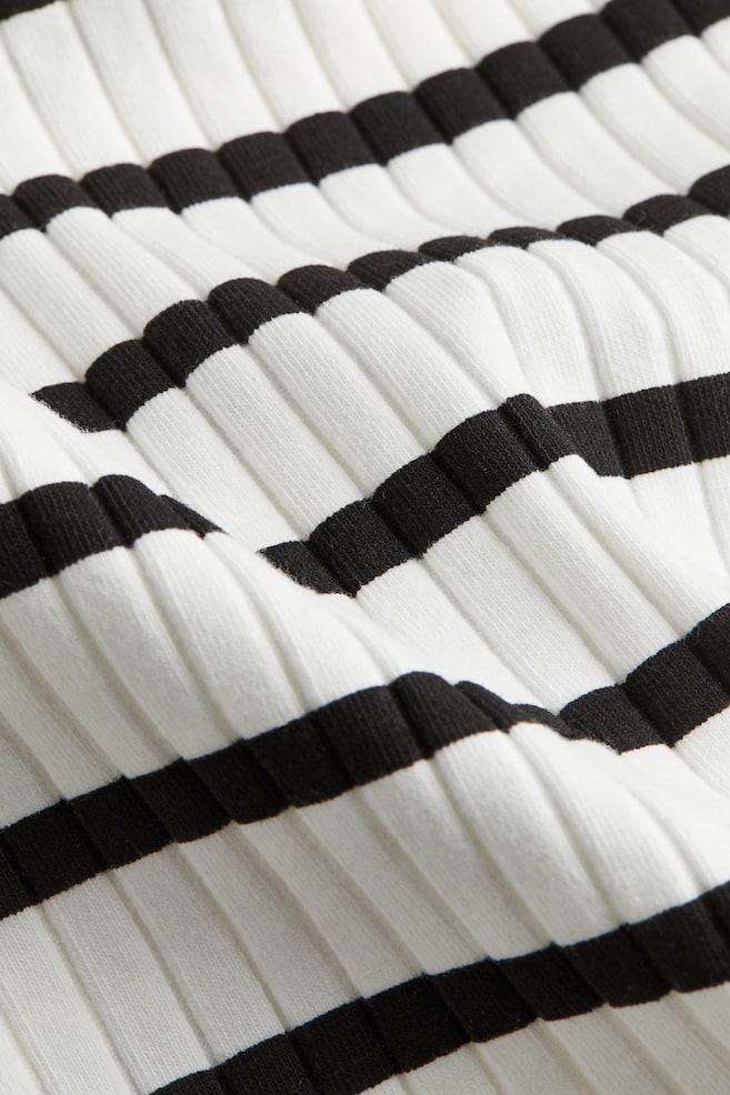 Ribbed bodycon dress - White/Striped/Light beige/Light grey/Black - 5