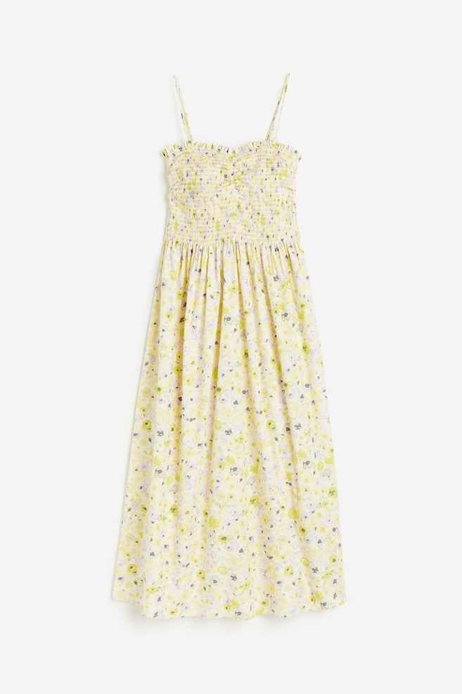 Smocked cotton dress - Light yellow/Floral/Cream/Pink floral/Black/Zebra print/White/Blue floral - 2