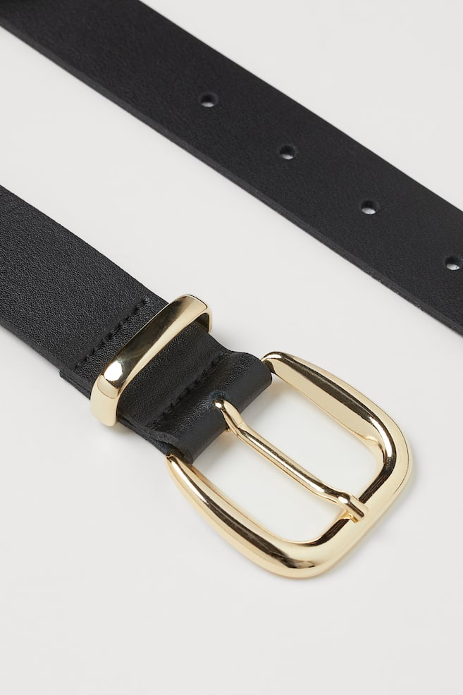 Leather belt - Black/Black/Brown - 2
