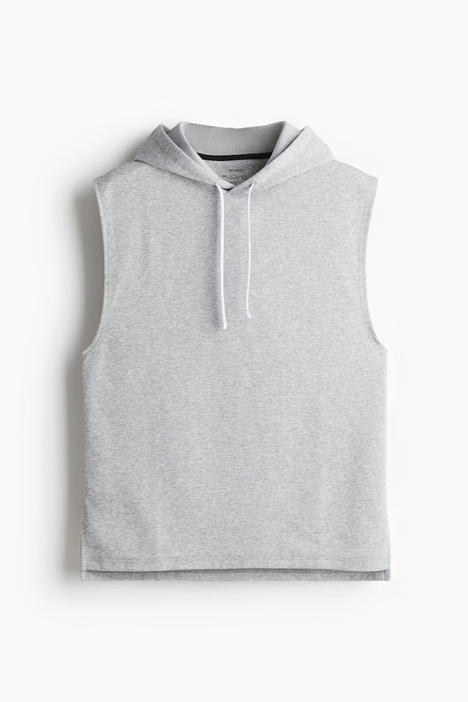 Regular Fit Sleeveless sports hoodie with DryMove™ - Grey marl - 1