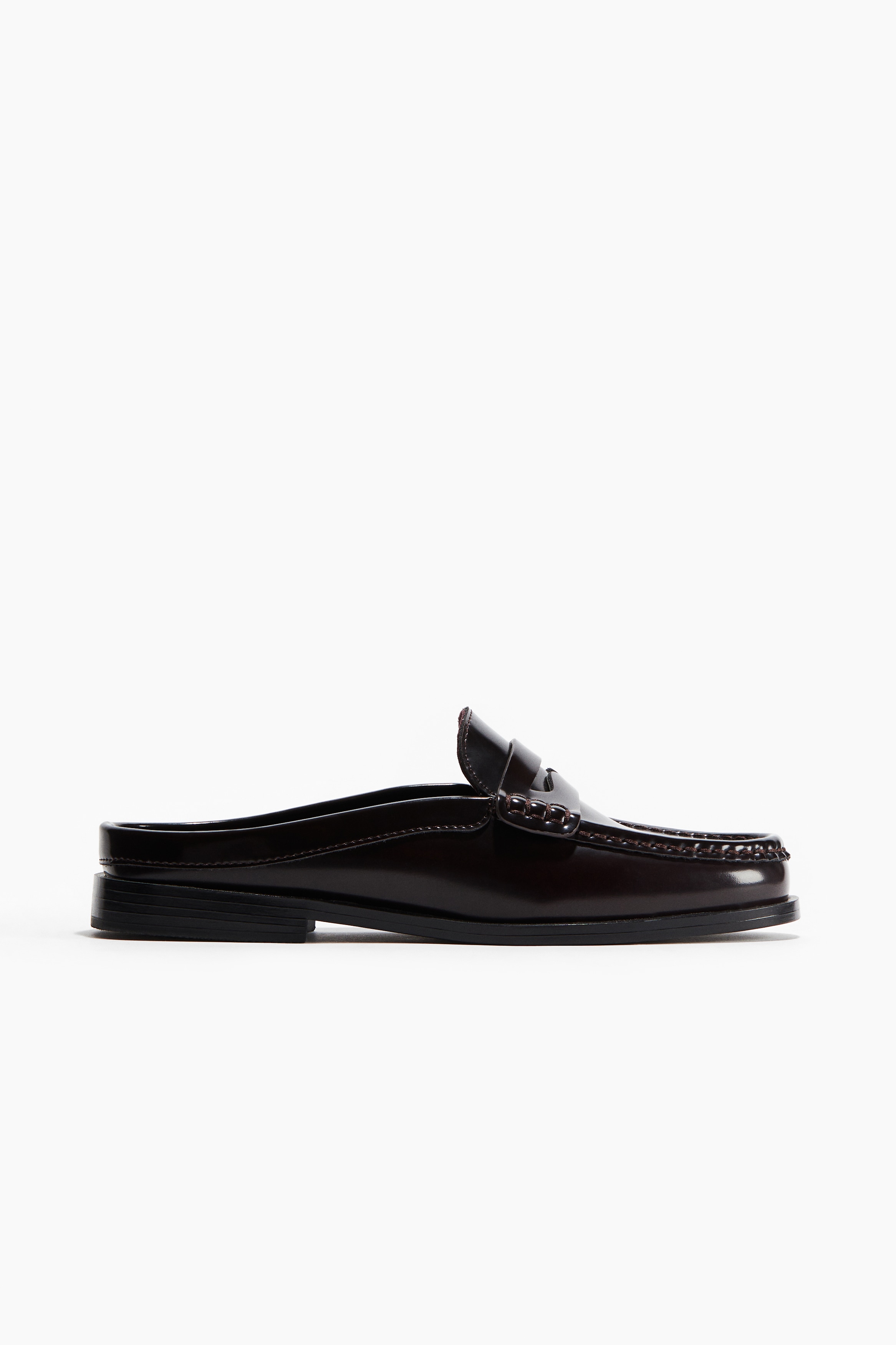 Loafer mules - Burgundy/Light beige