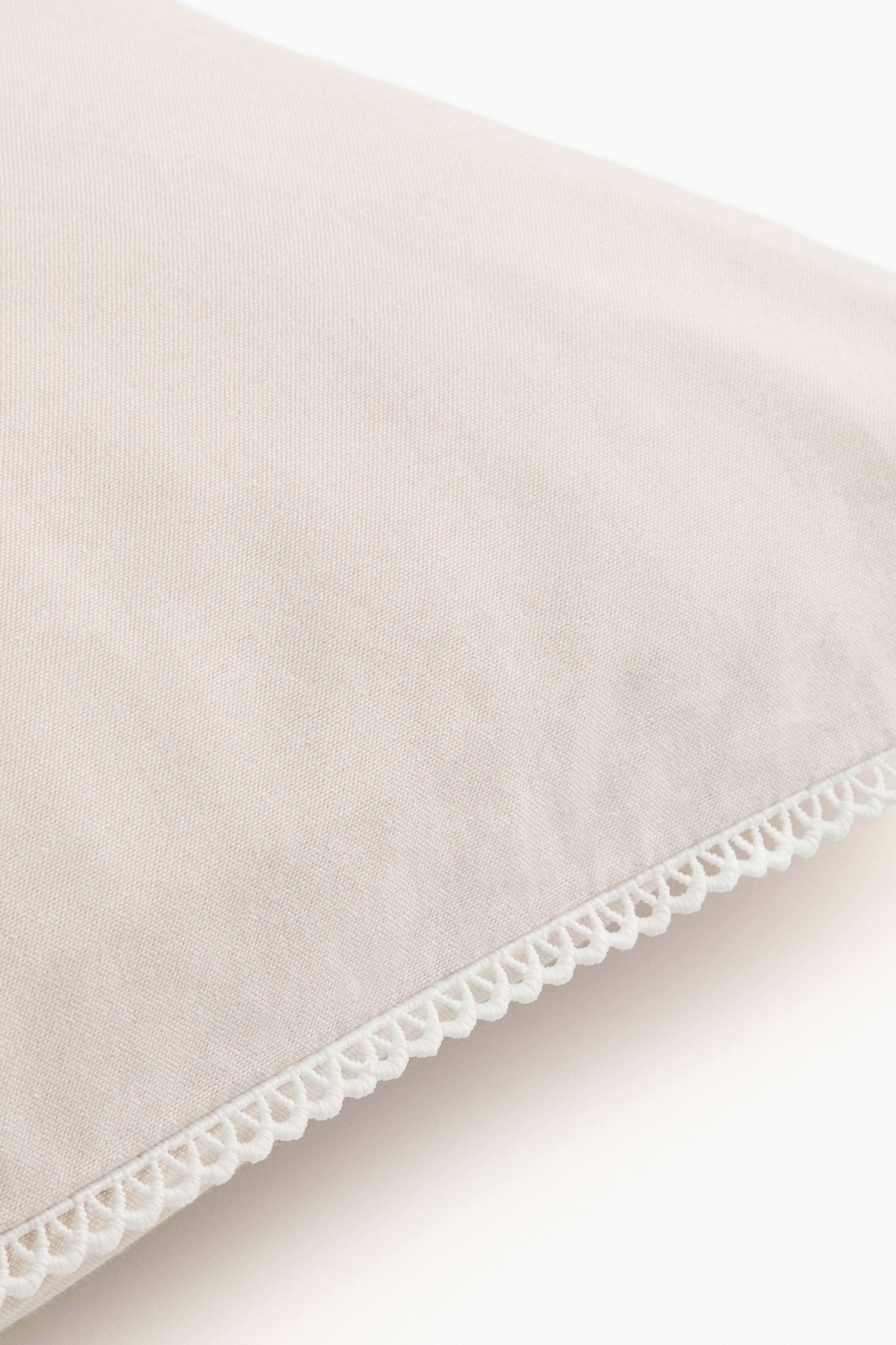 Embroidered-Detail Cotton Pillowcase