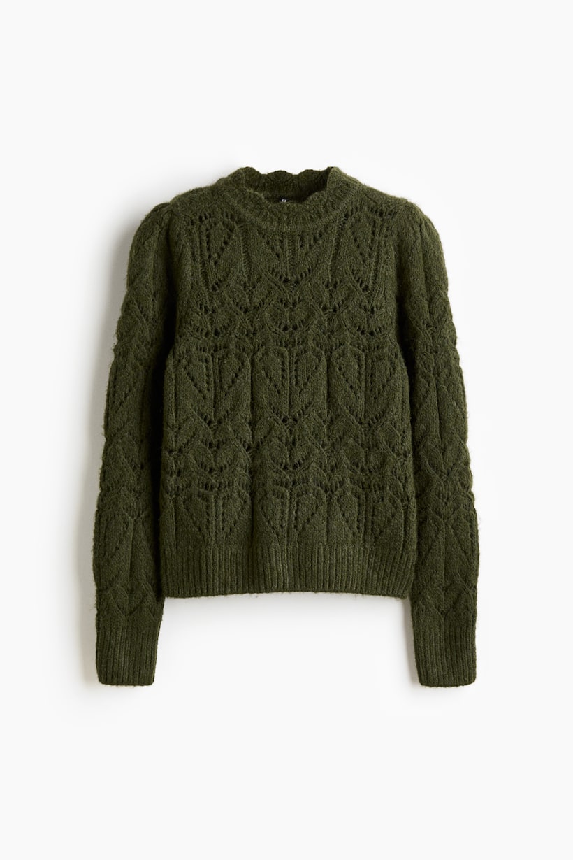 Grüne Damen-Pullover Schulterfrei, Cropped Mehr H&M CH