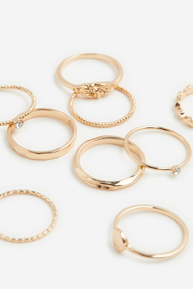 9-pack rings - Gold-coloured - 2