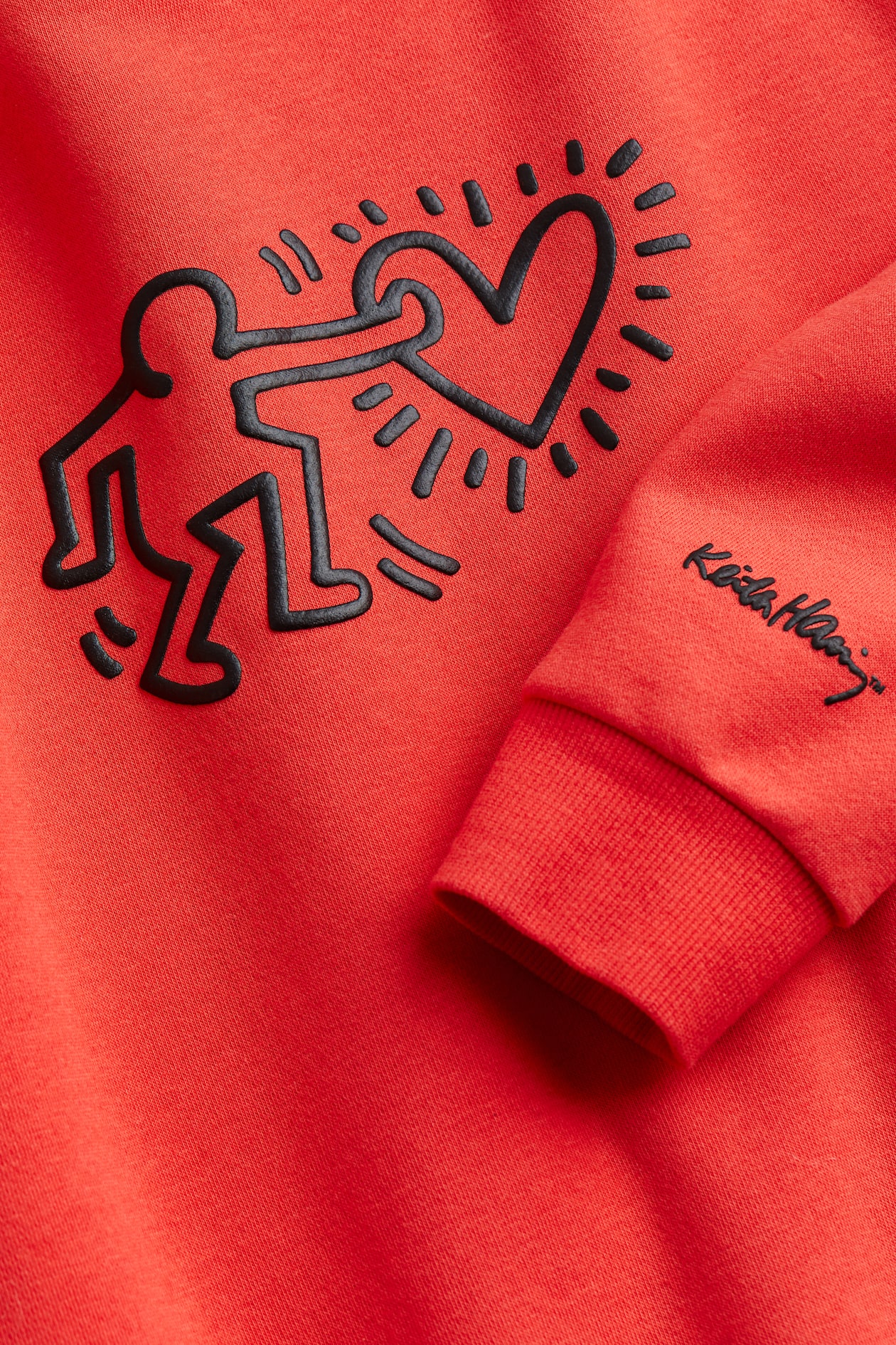 Printed Sweatshirt - Red/Keith Haring - Kids | H&M CA