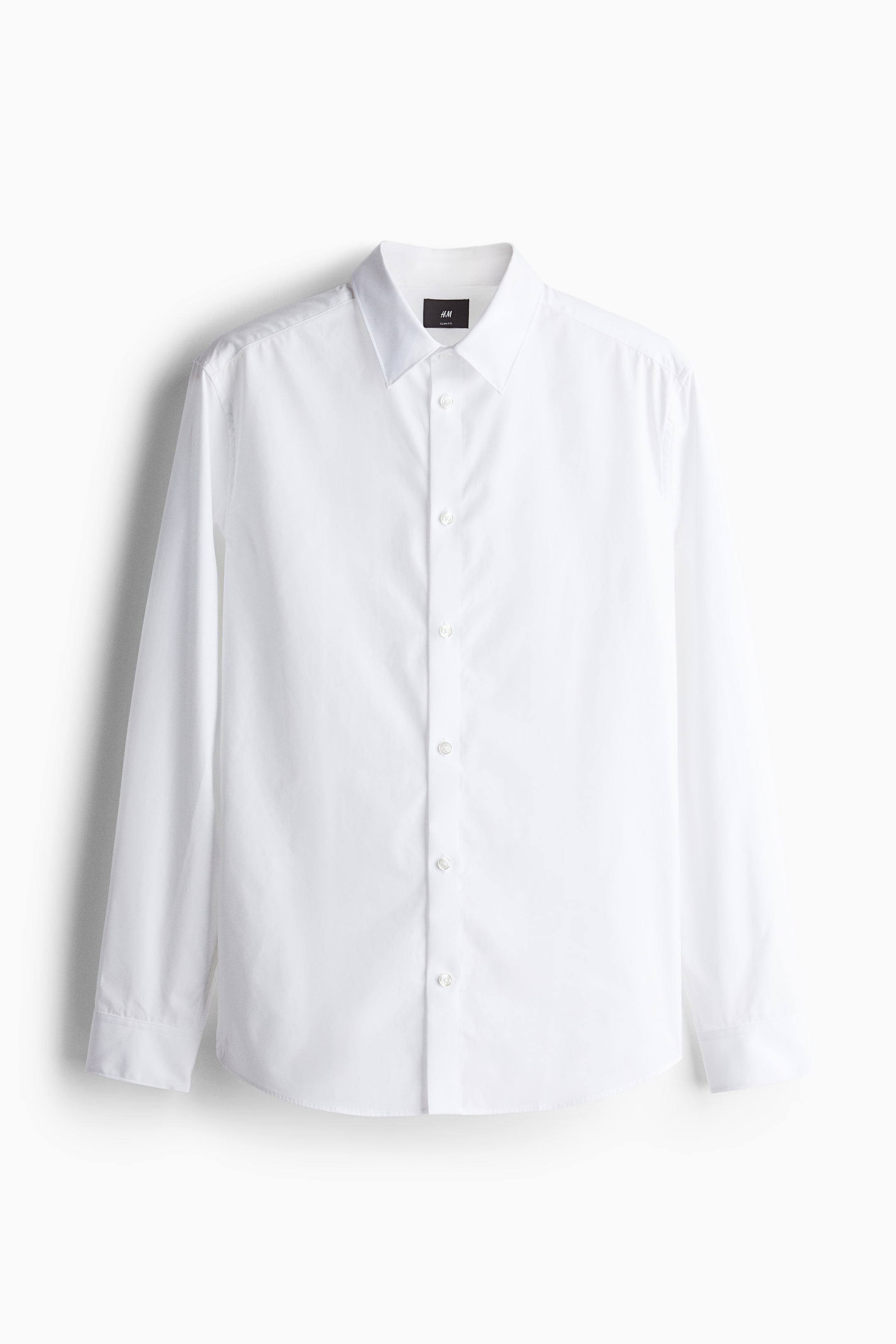 Slim Fit Pima cotton shirt - White - Men | H&M GB 6