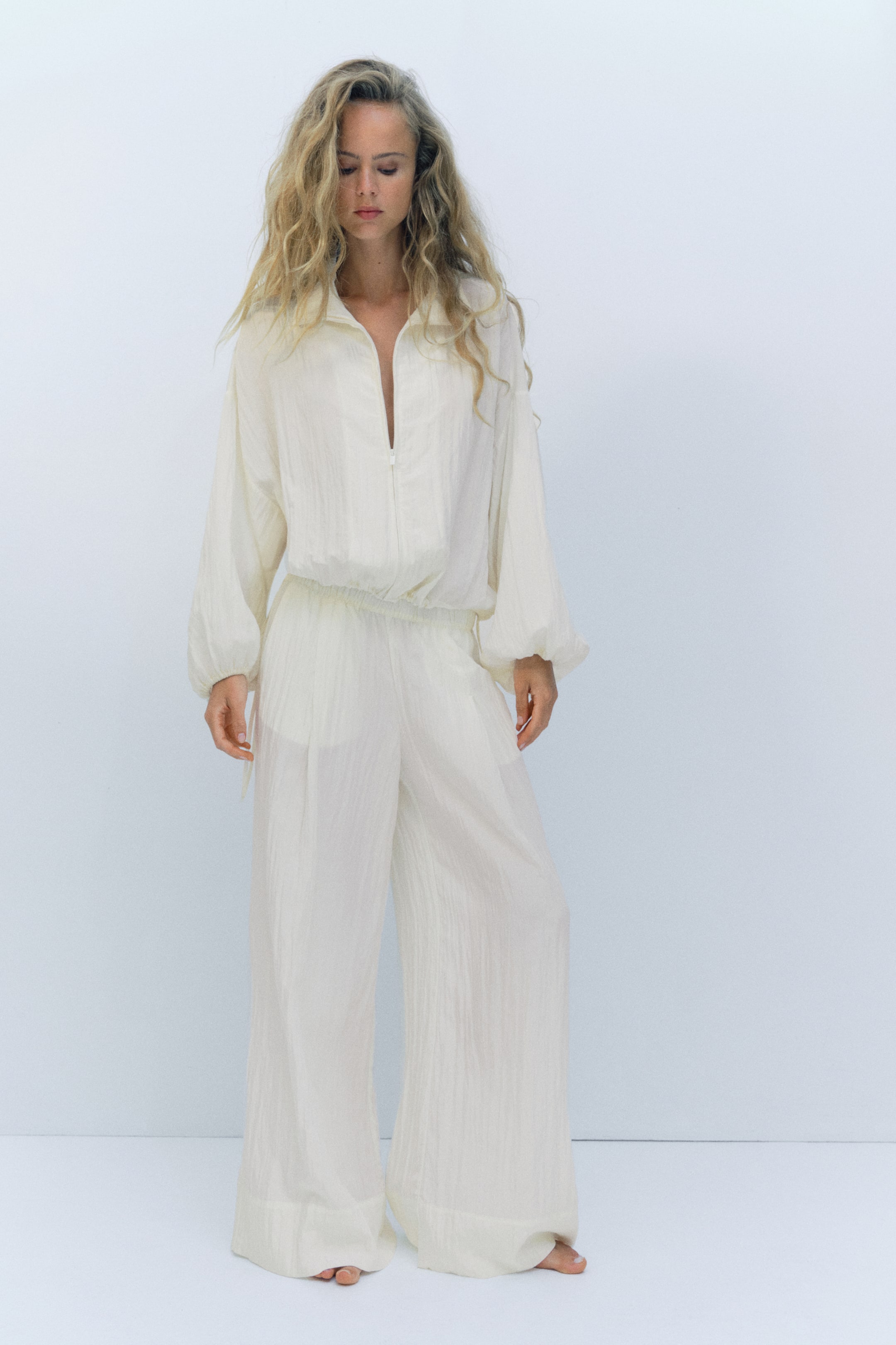 Crinkled Pull-On Pants