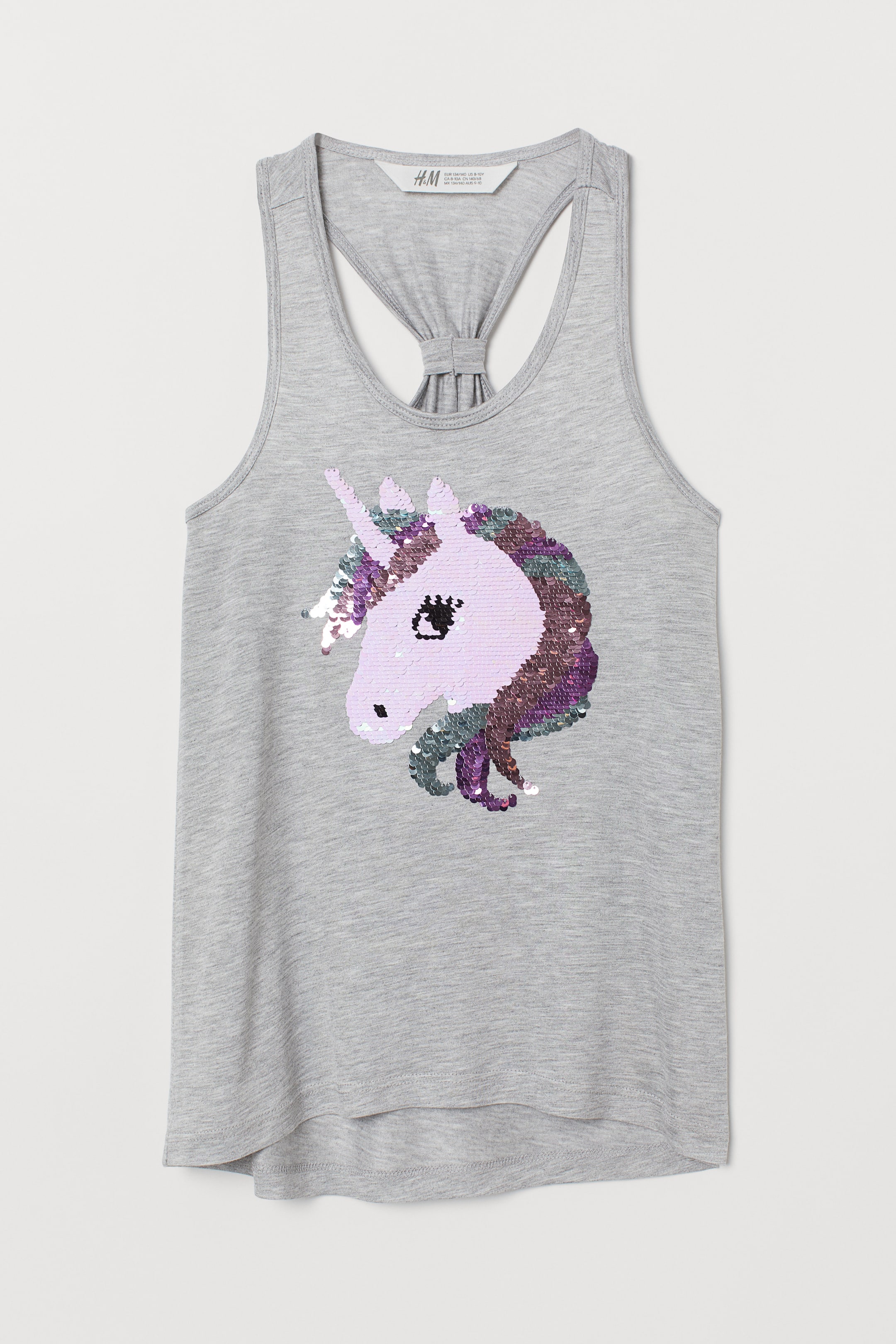 Größeres Bild ansehen: Tanktop aus Jersey - Hellgrau/Wendepailletten - Kids | H&M DE 1