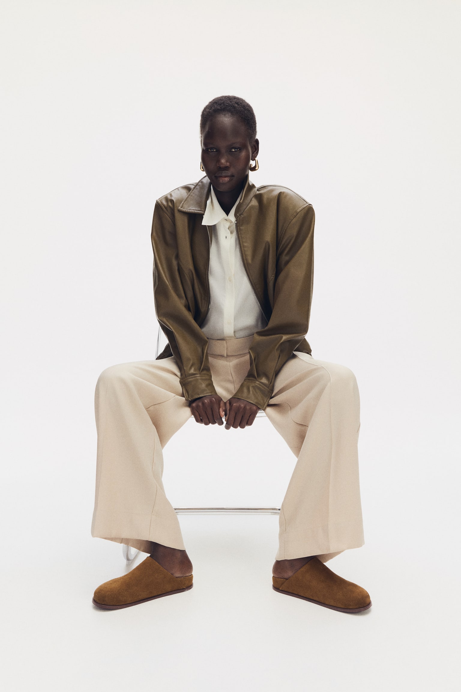 Замшеві мюлі з формованою устілкою - Бежевий/Чорний/Темно-коричневий - 3