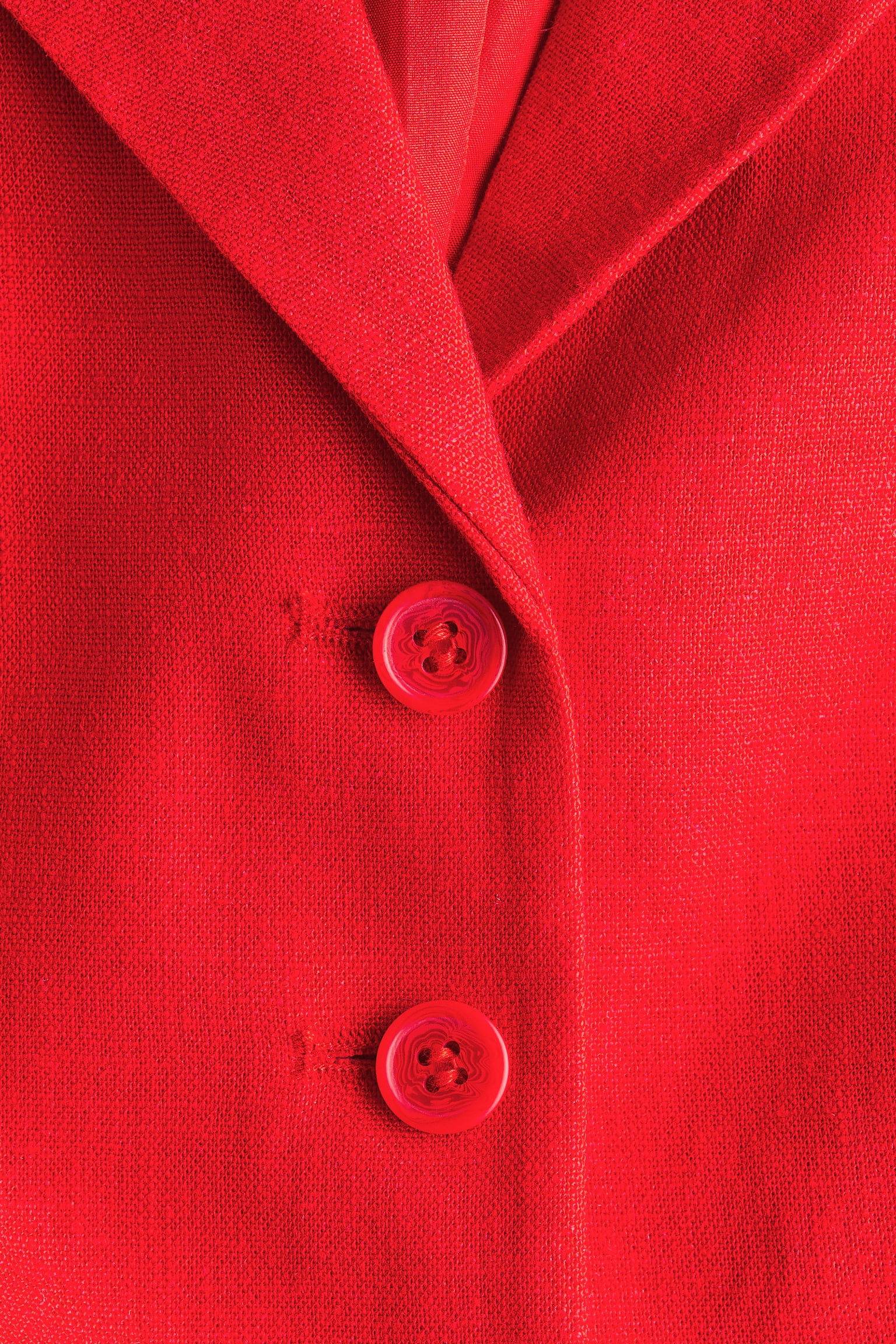 Linen-blend waistcoat - Red/Light beige - 5