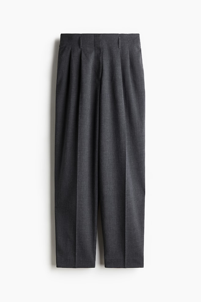 Pantaloni conici - Gri-închis melanj - 1