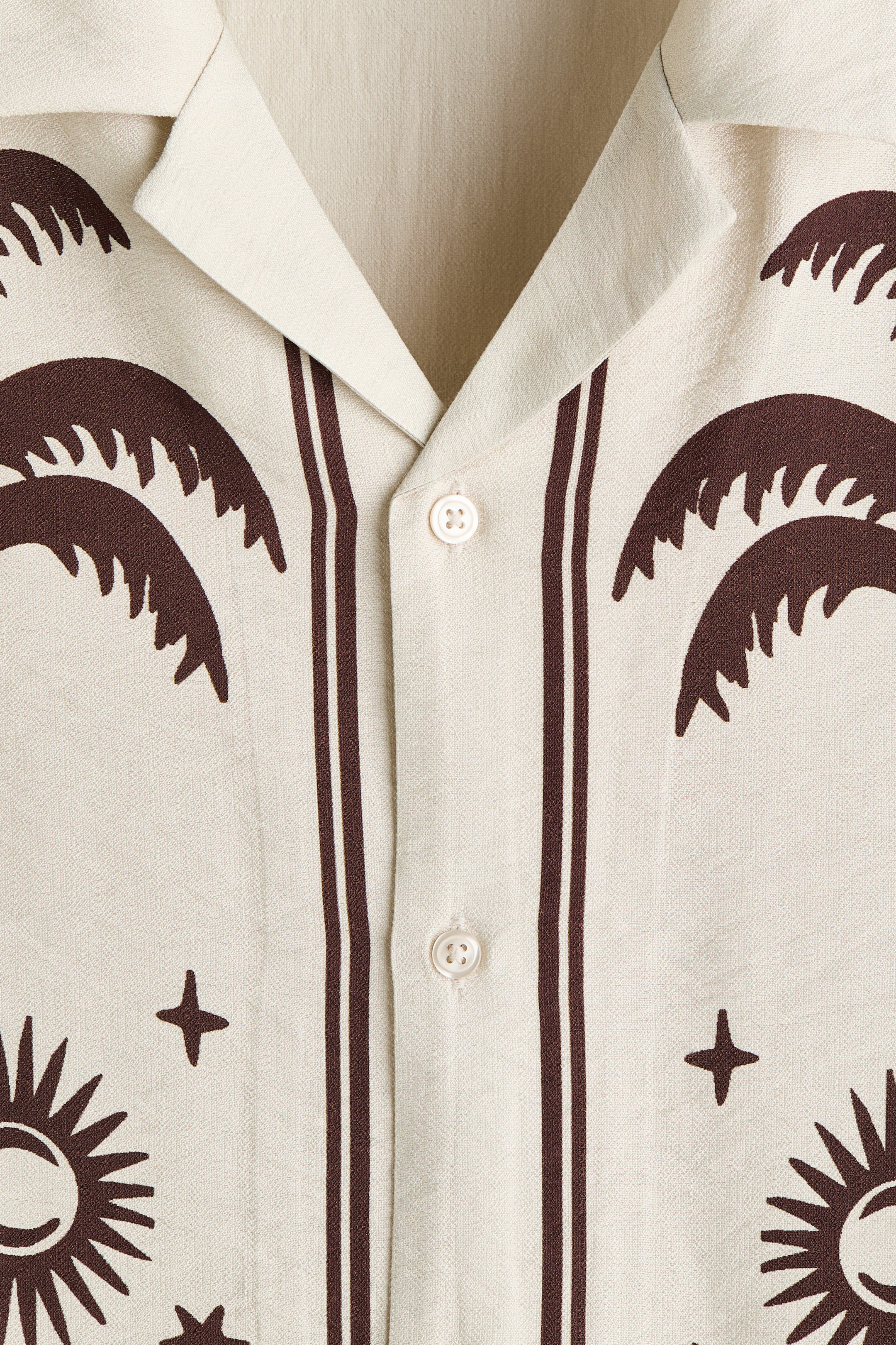 Chemise imprimée décontractée à col cubain