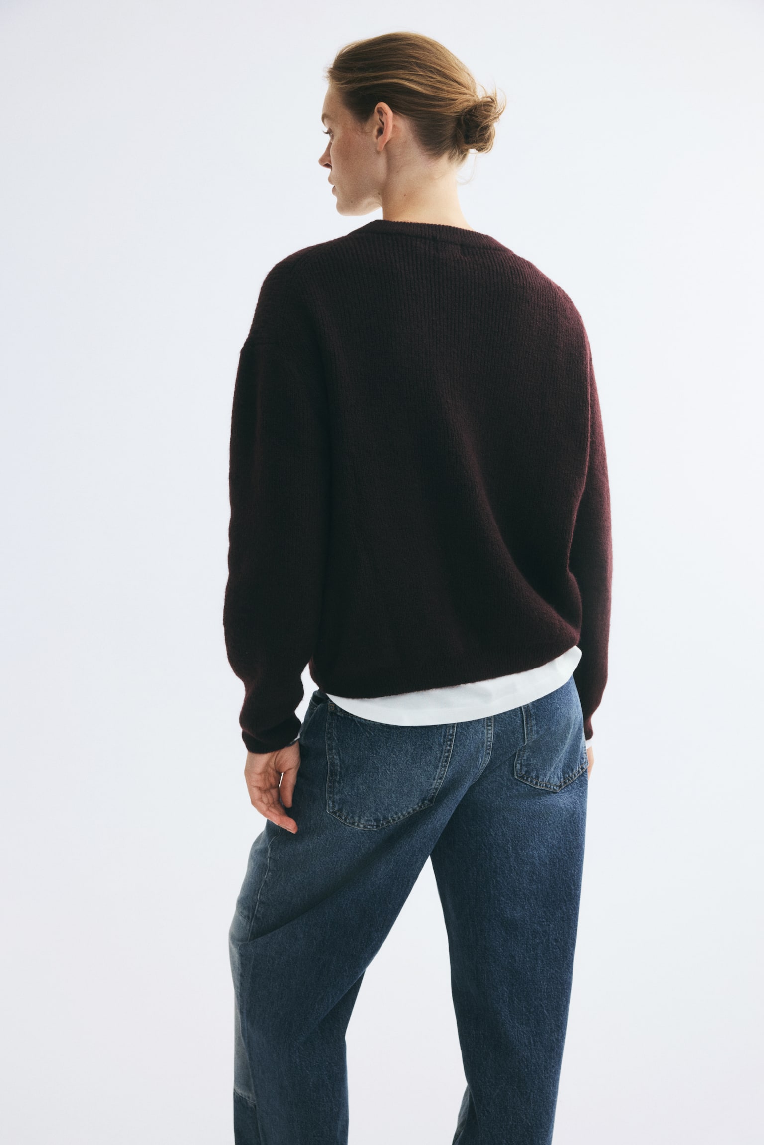 Женский свитер H&M Sweater, цвет: Бордовый — фото 5