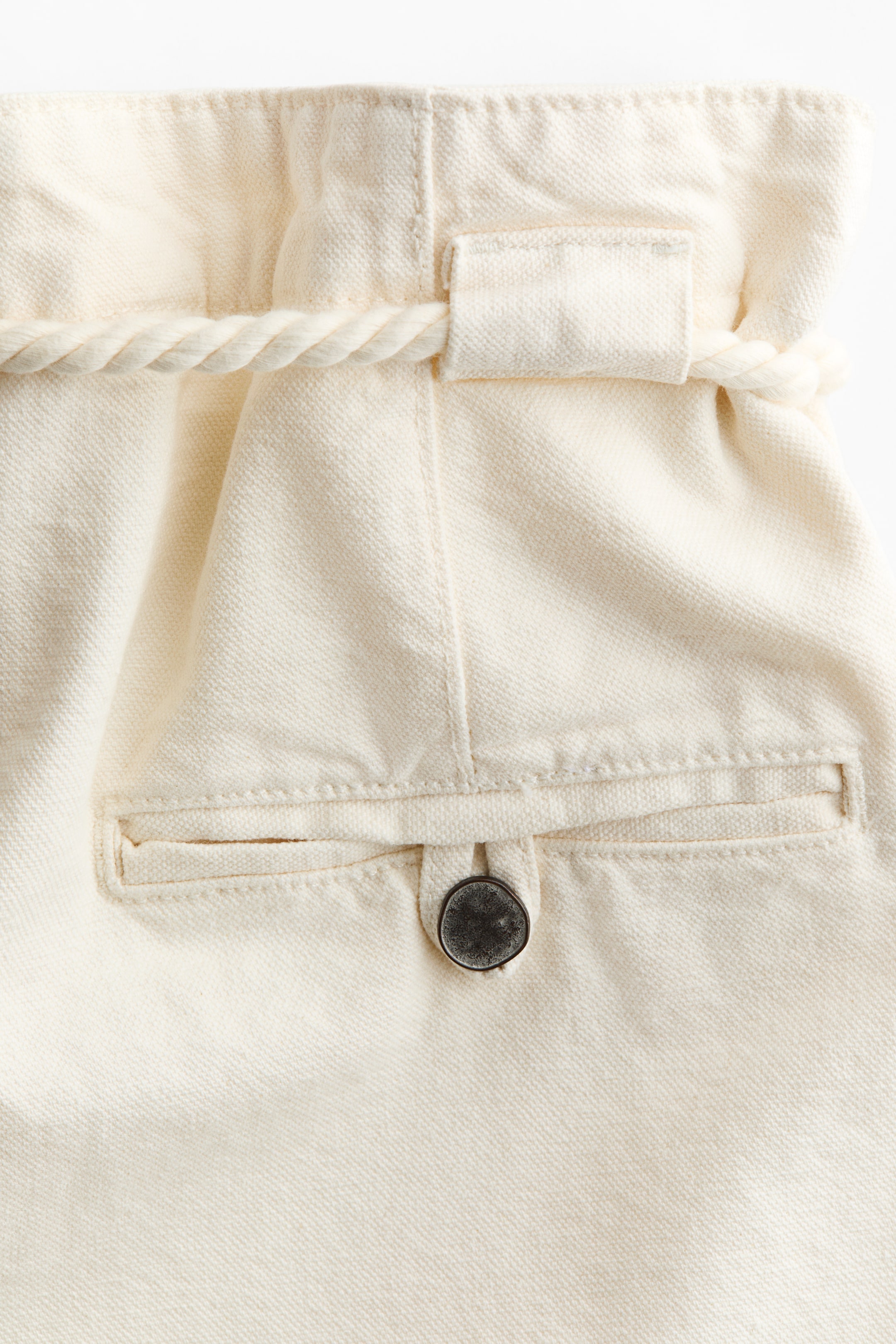 Rope-Belt Paper-Bag Pants