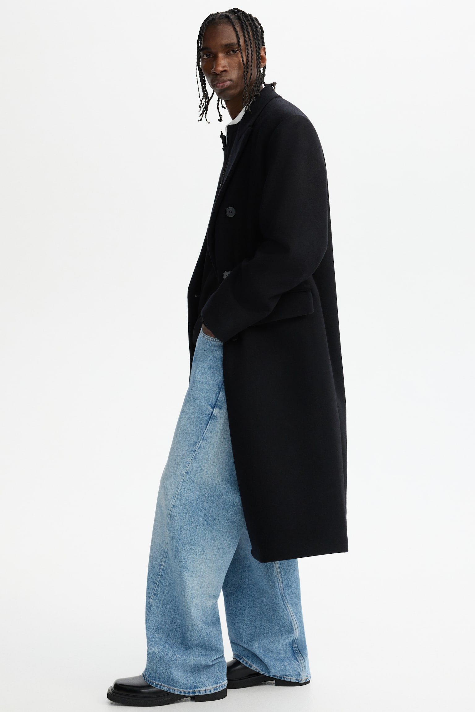 Wool-blend coat - Black - 5